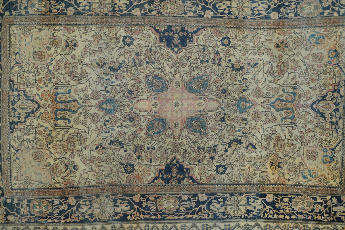 Antique Mohtasham Kashan Rug 4'2'' x 6'9''