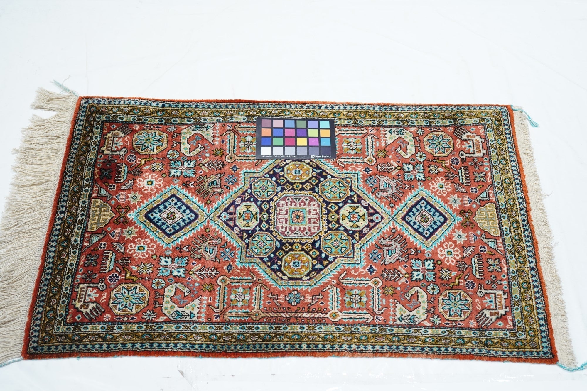 Extremely Fine Vintage Silk Qum Rug 1'10'' x 2'10''