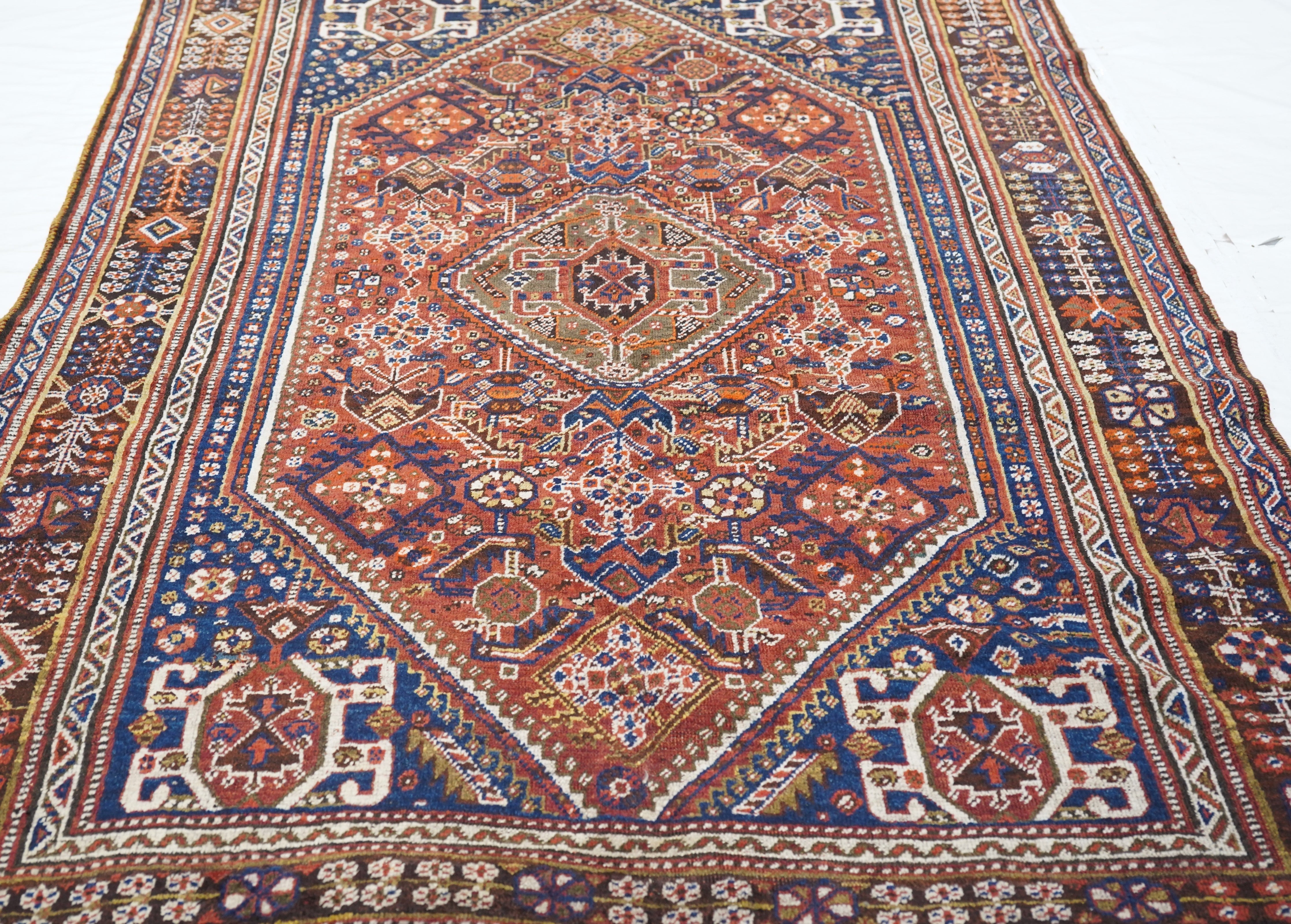 Antique Tribal Qashqai Rug 5'5'' x 8'6''