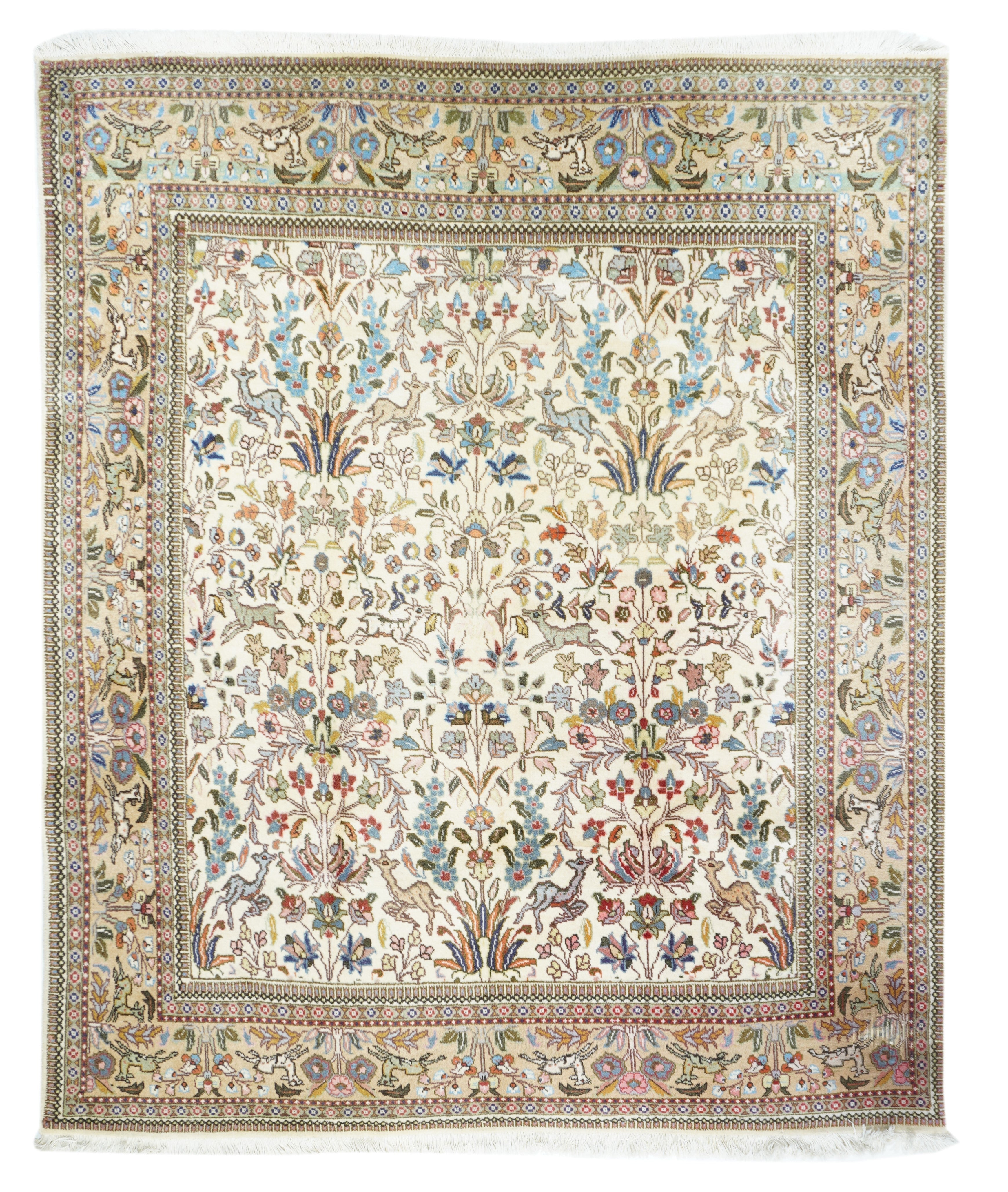Vintage Tabriz Rug 6'7'' x 7'9''