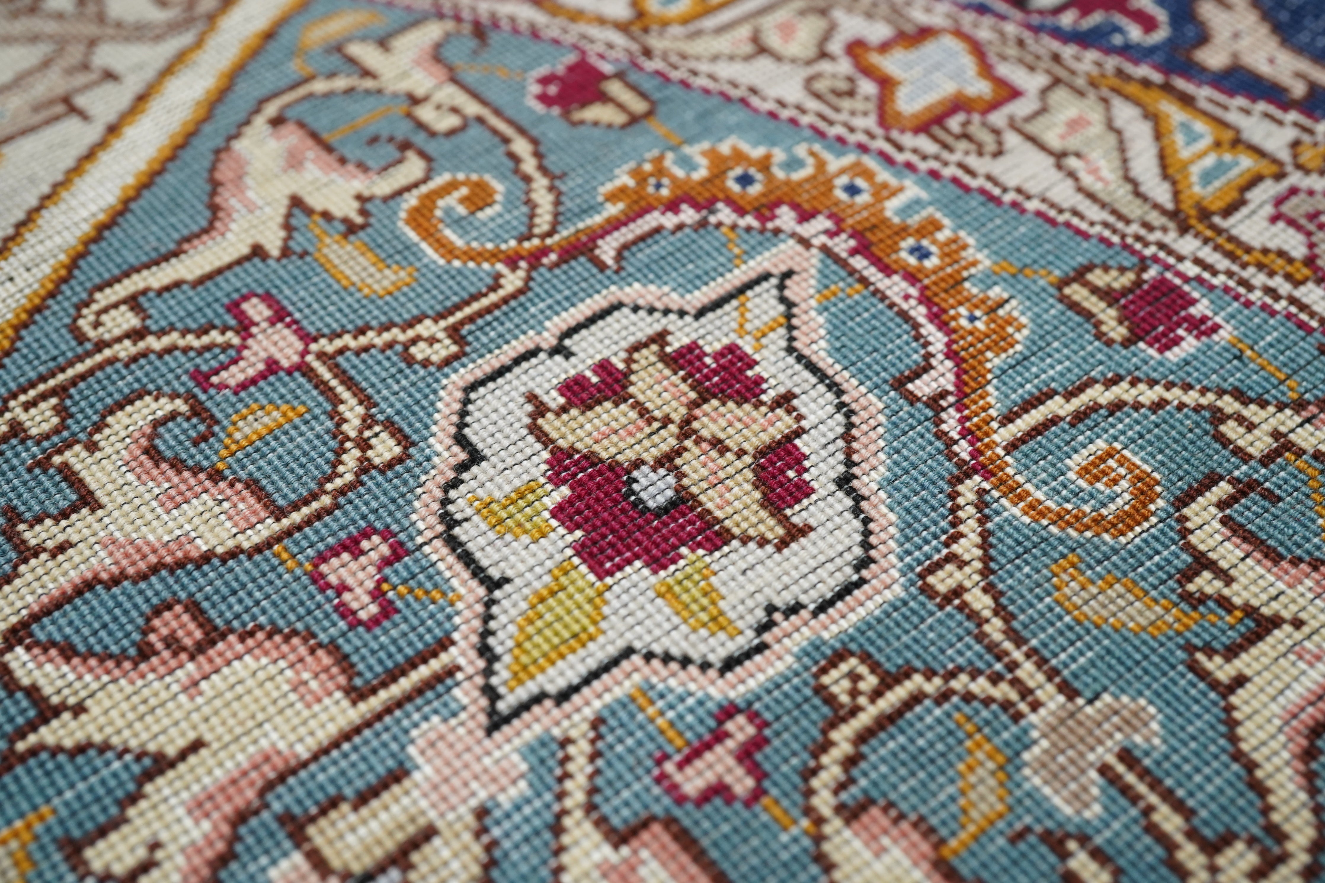 Extremely Fine Tabriz Woven by the artist Master Weaver wool & silk Rug 8'0'' x 8'2''
