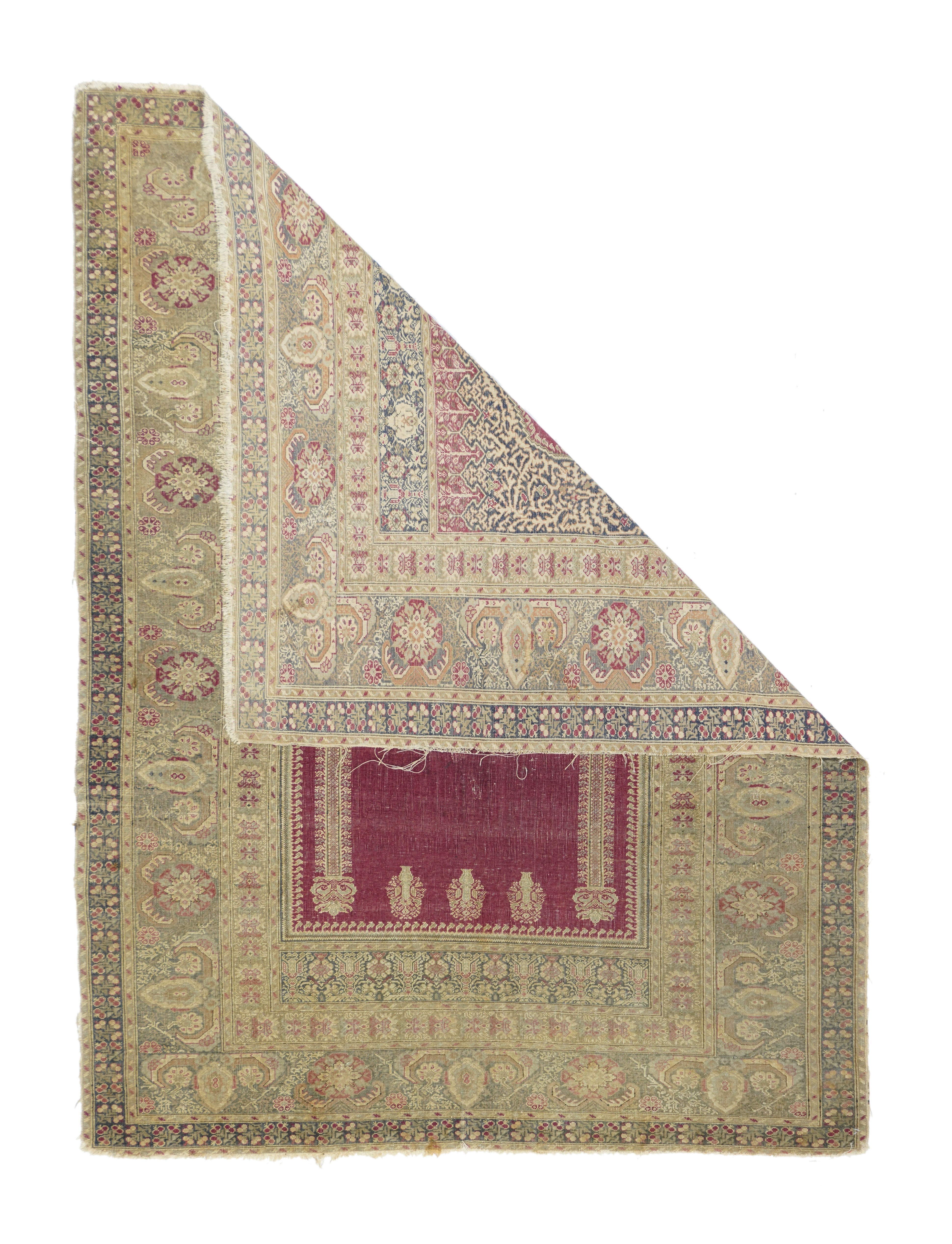 Antique Turkish Sivas Rug 4'3'' x 5'8''