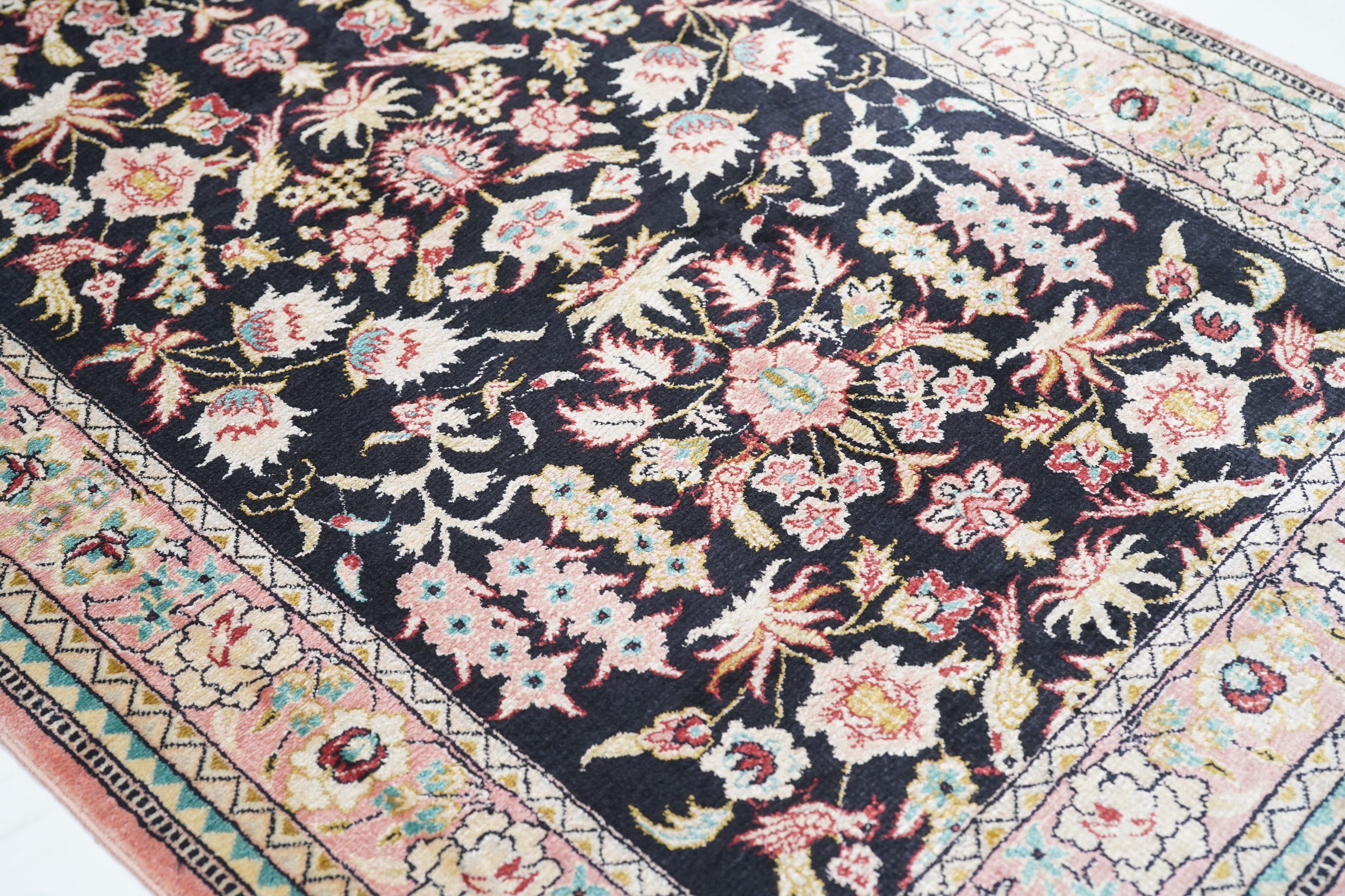 Fine Silk Qum Runner 2'6'' x 10'2''