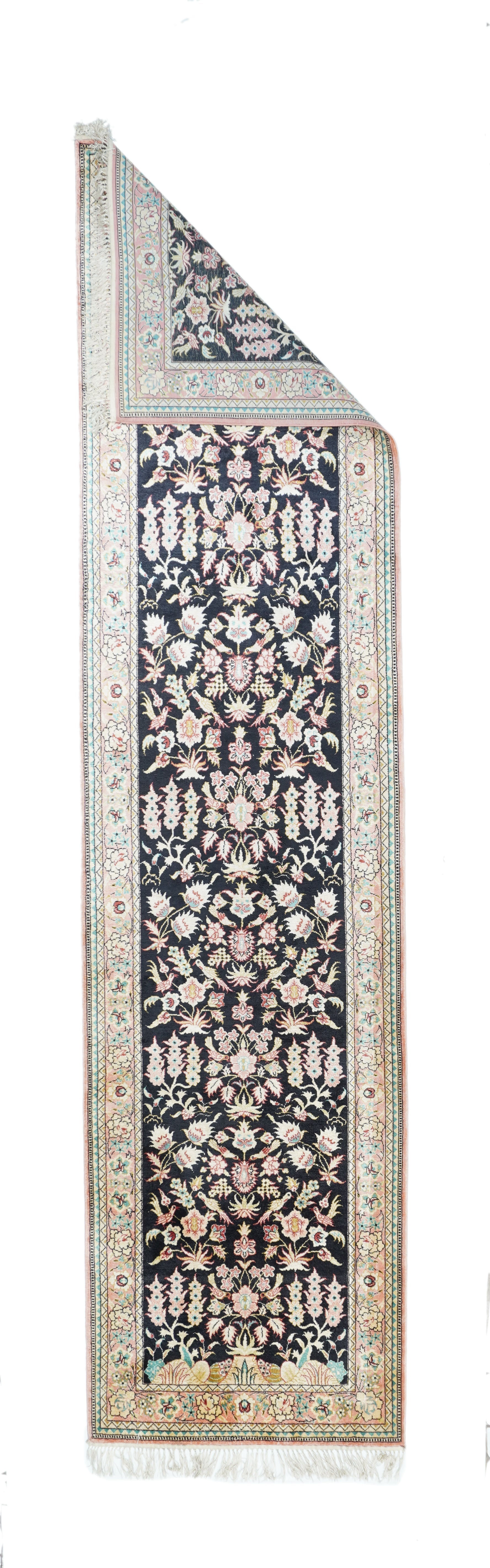 Fine Silk Qum Runner 2'6'' x 10'2''