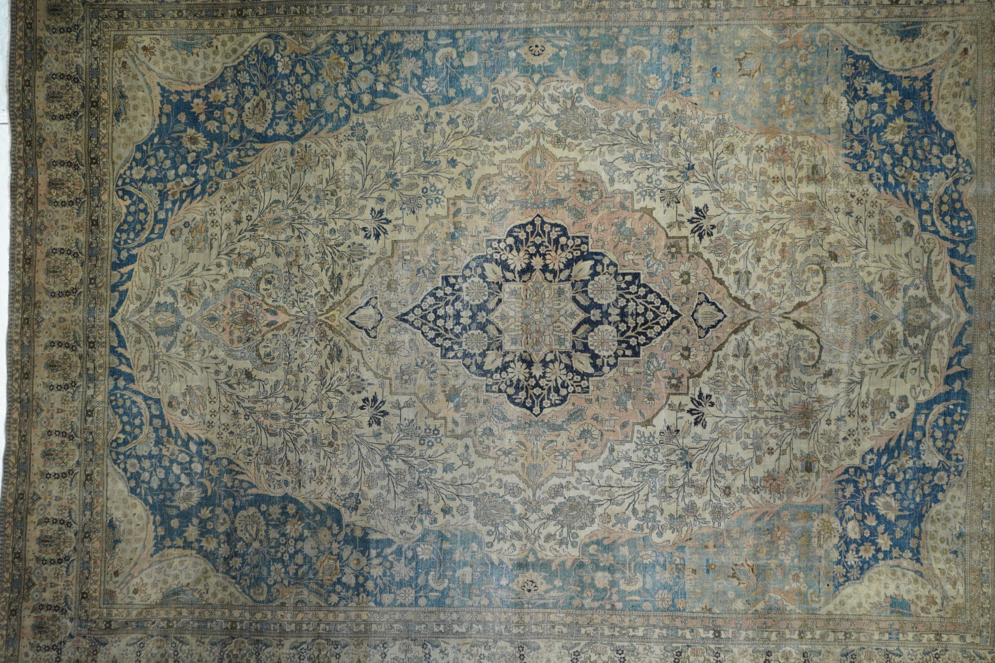 Antique Mohtasham Kashan Rug 10'0" x 13'0"