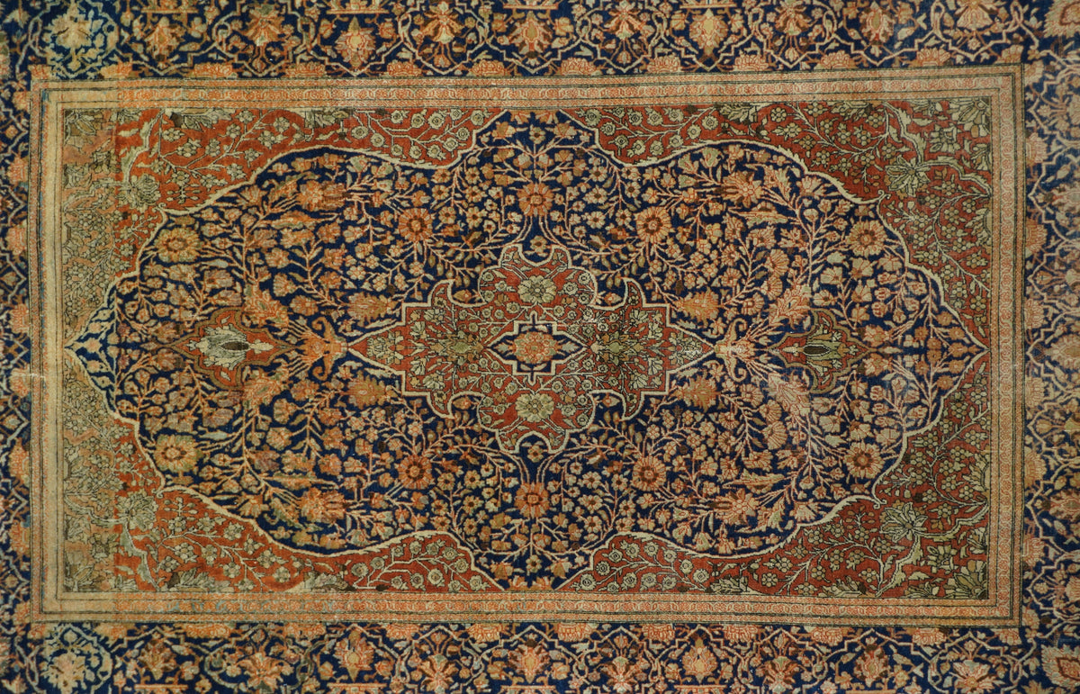 Antique Mohtasham Kashan Rug 4'3'' x 6'9''