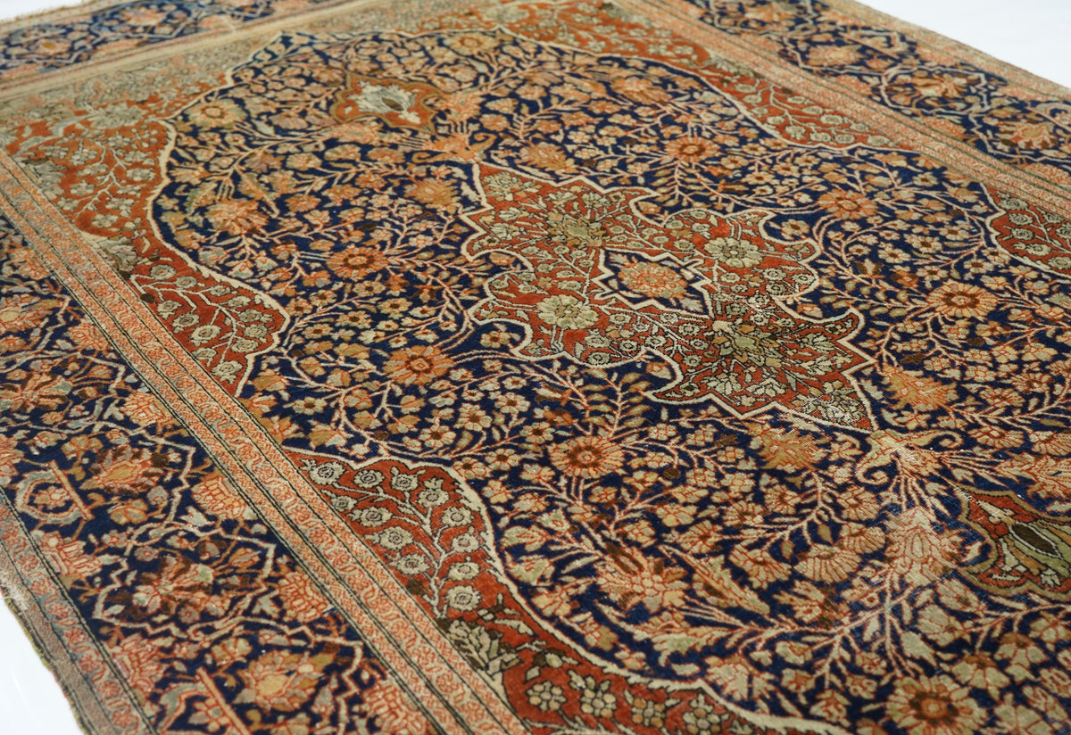 Antique Mohtasham Kashan Rug 4'3'' x 6'9''