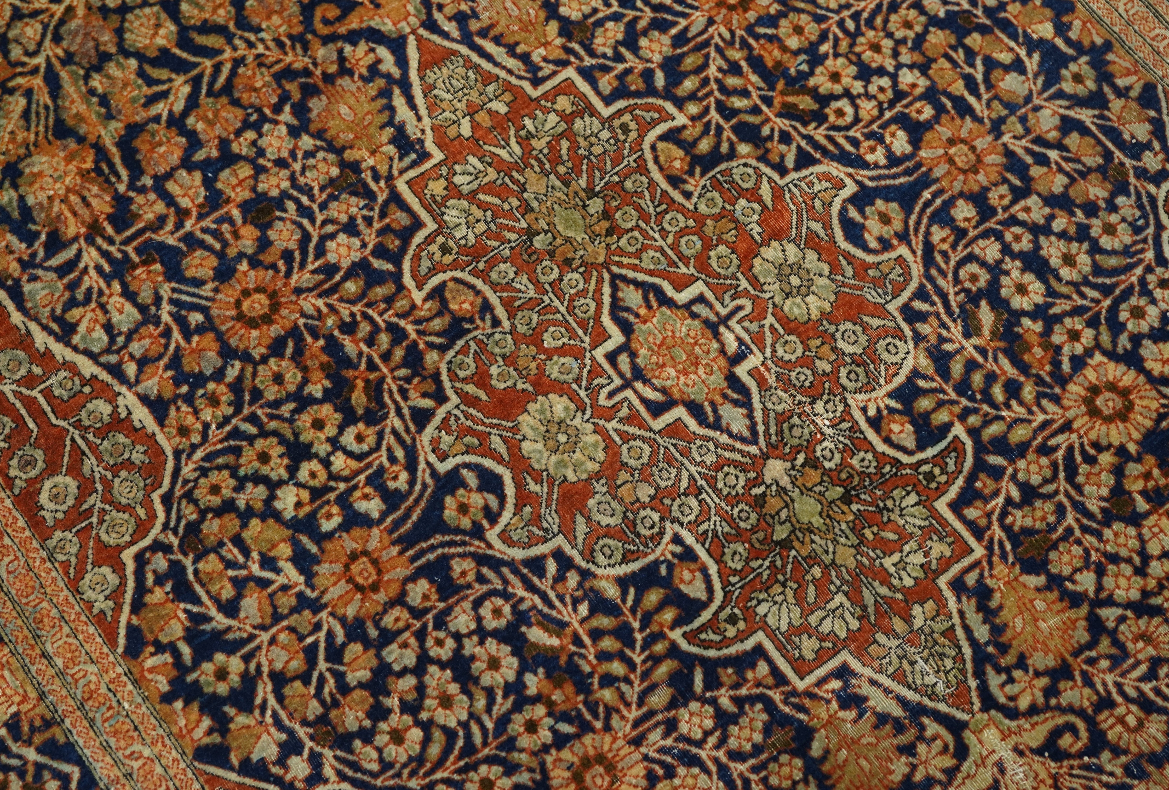 Antique Mohtasham Kashan Rug 4'3'' x 6'9''