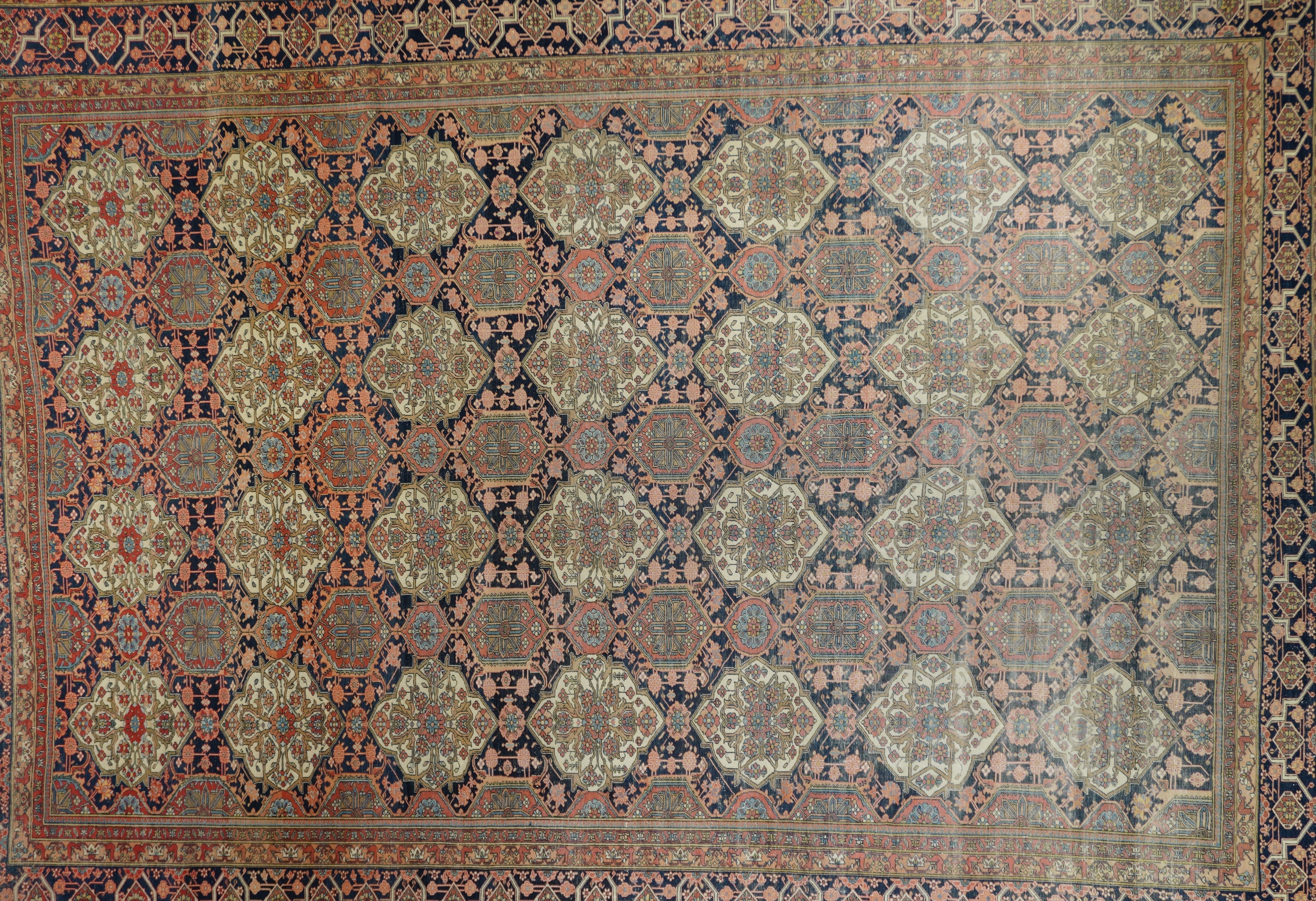 Antique Mohtasham Kashan Rug 7'6'' x 10'3''