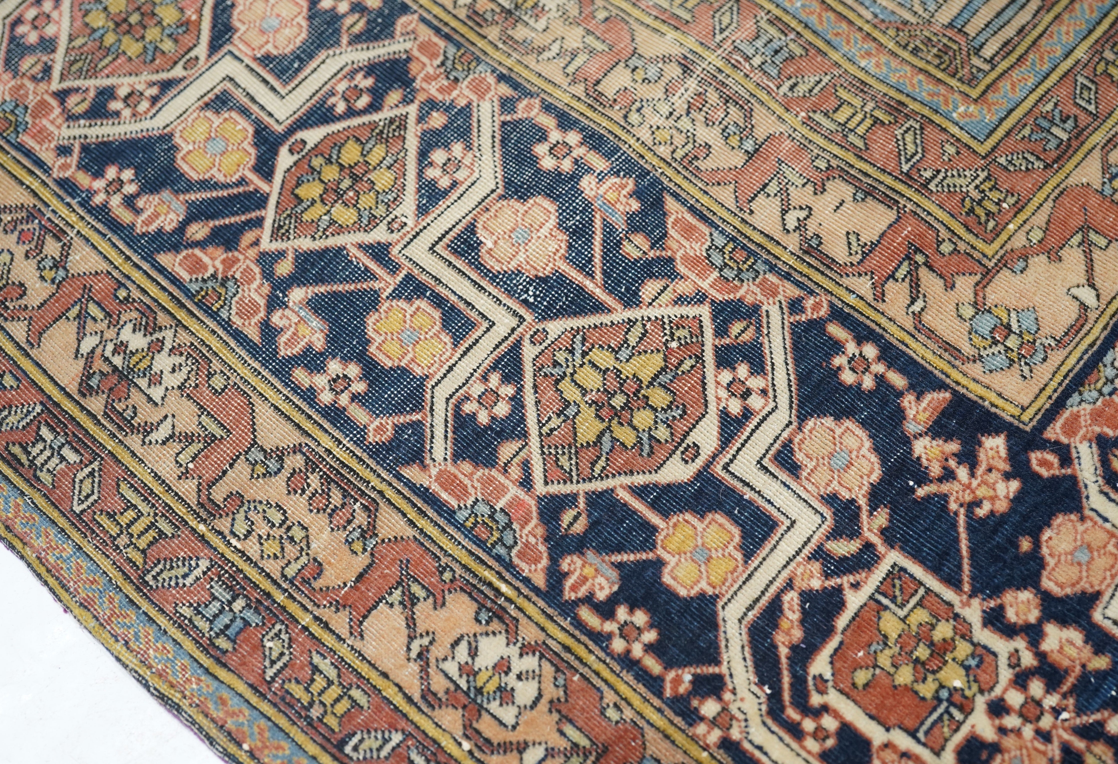 Antique Mohtasham Kashan Rug 7'6'' x 10'3''