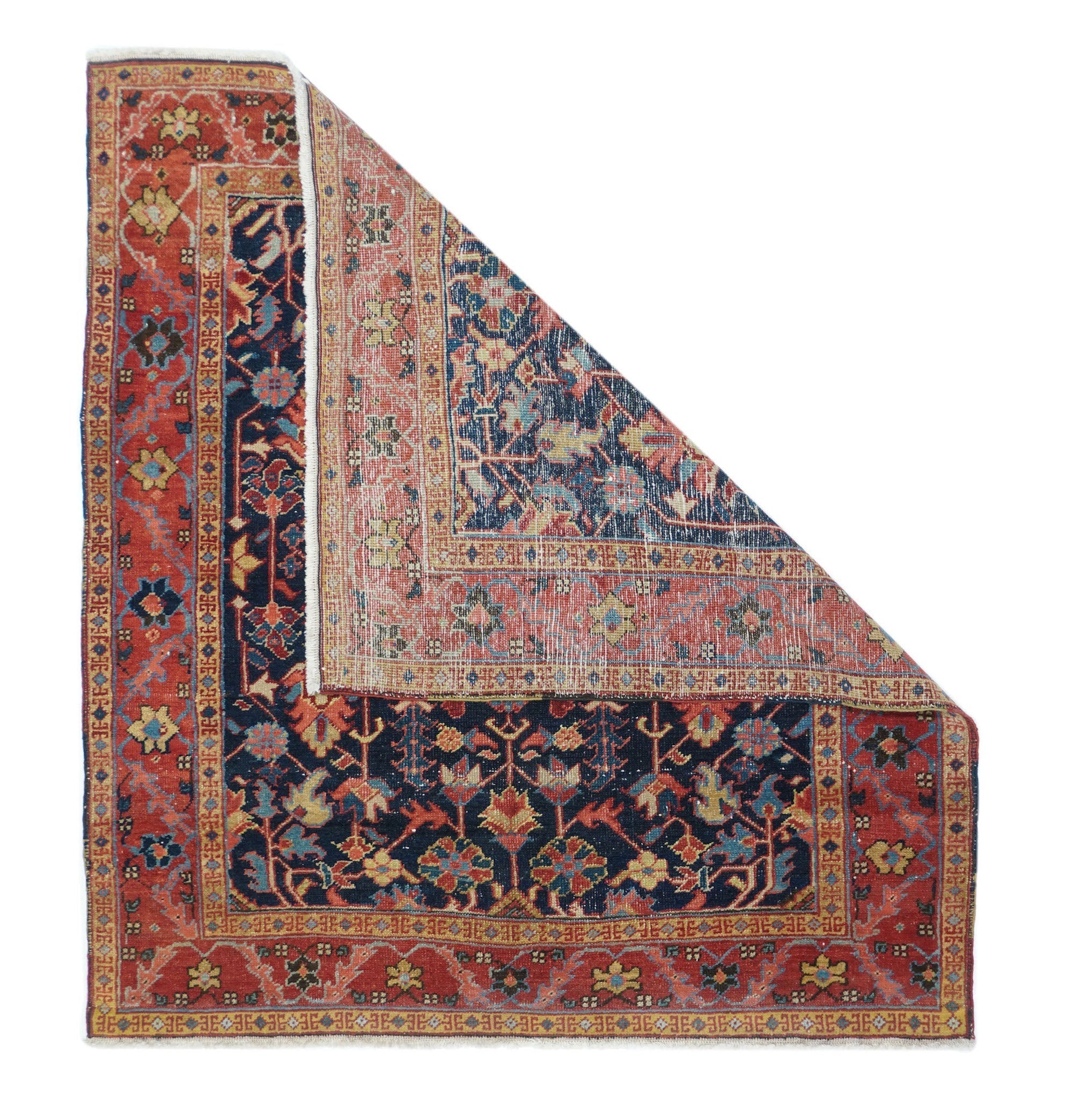 Antique Heriz Rug 4'4'' x 5'0"