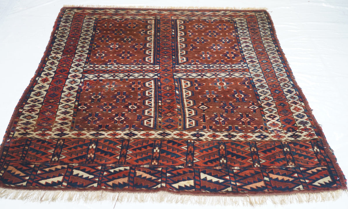 Antique Khachli Bokara Rug 4'2'' x 5'2''