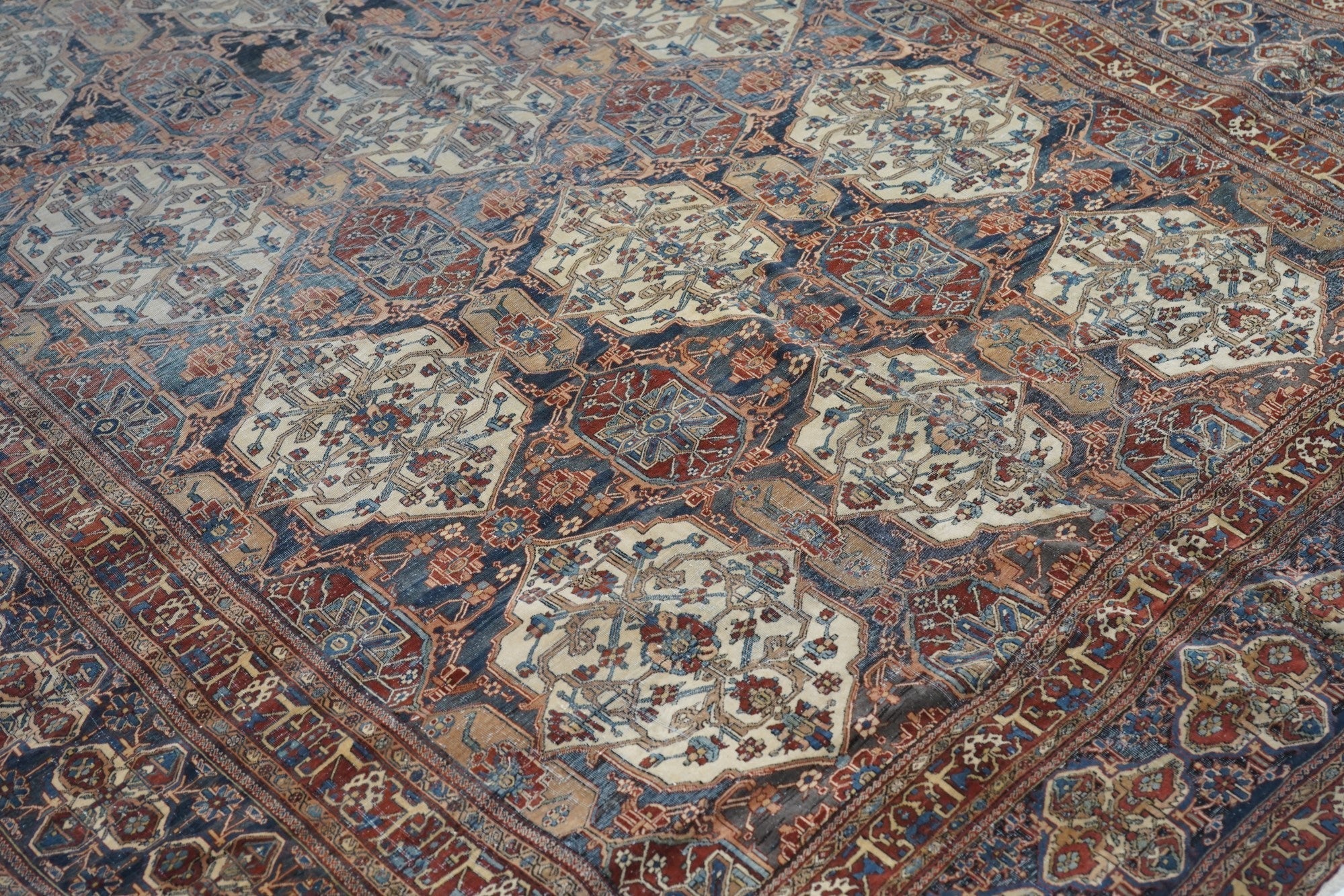 Antique Mohtasham Kashan Rug 7'5'' x 10'1''
