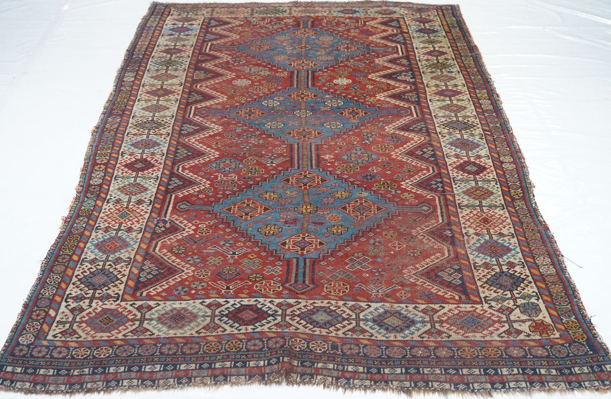 Antique Qashqai Rug 4'5'' x 7'7''