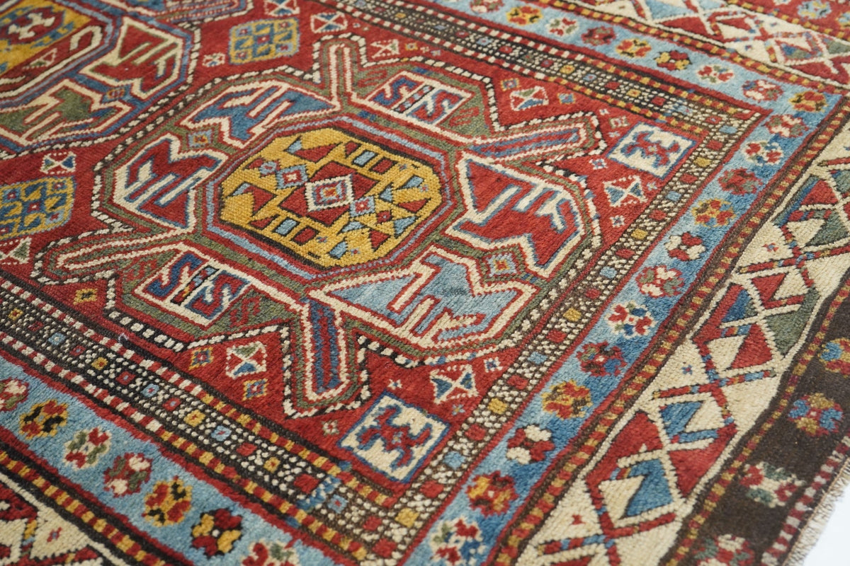 Antique Caucasian Kazak Rug 4'0'' x 5'10''