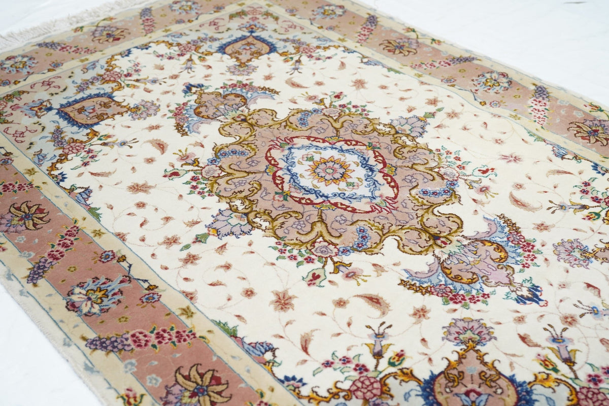 Extremely Fine Tabriz Wool & Silk Rug 3'4'' x 5'2''