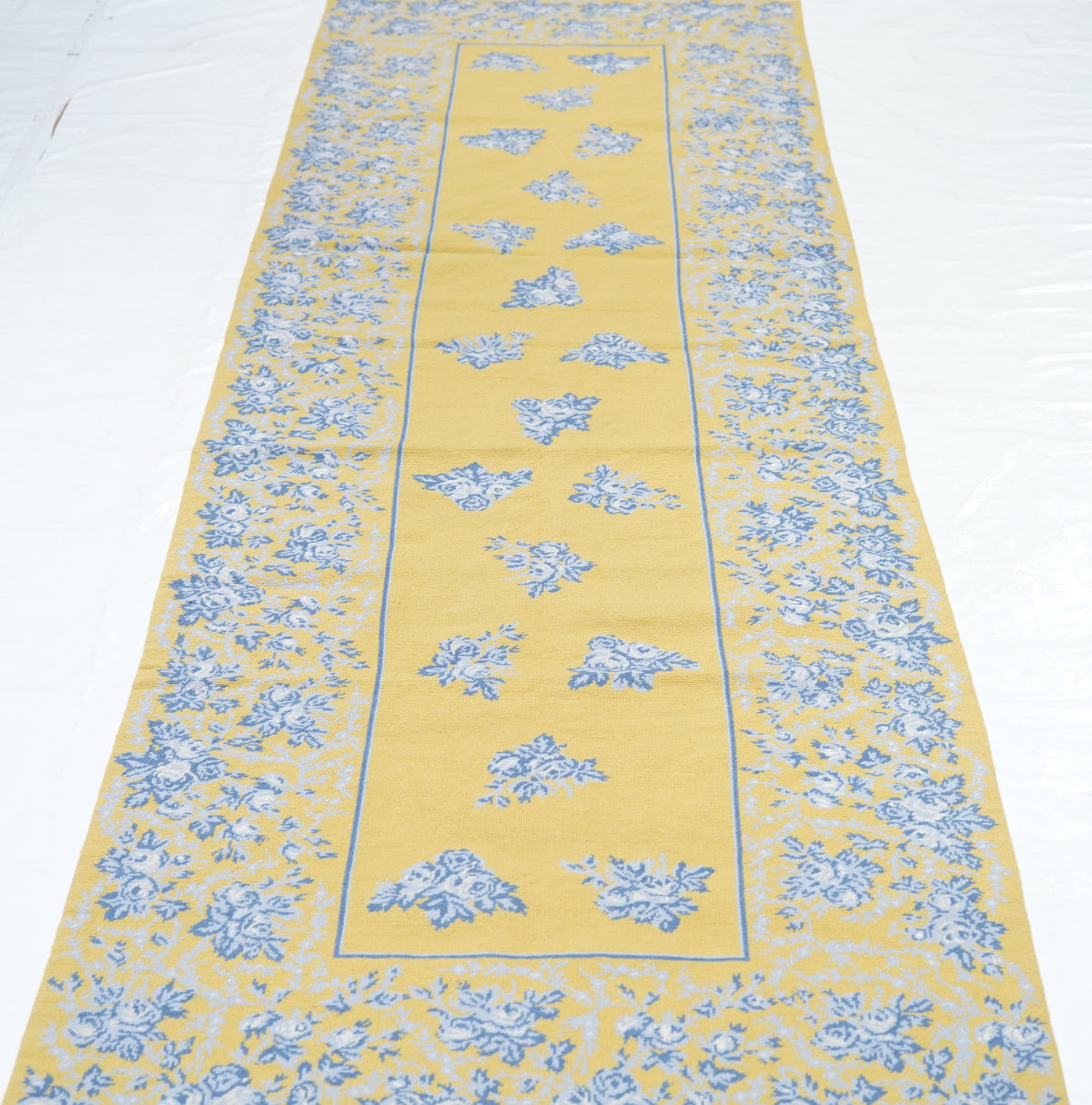 Hand Knotted Needle Point Wool Rug 3'0" x 9'11''
