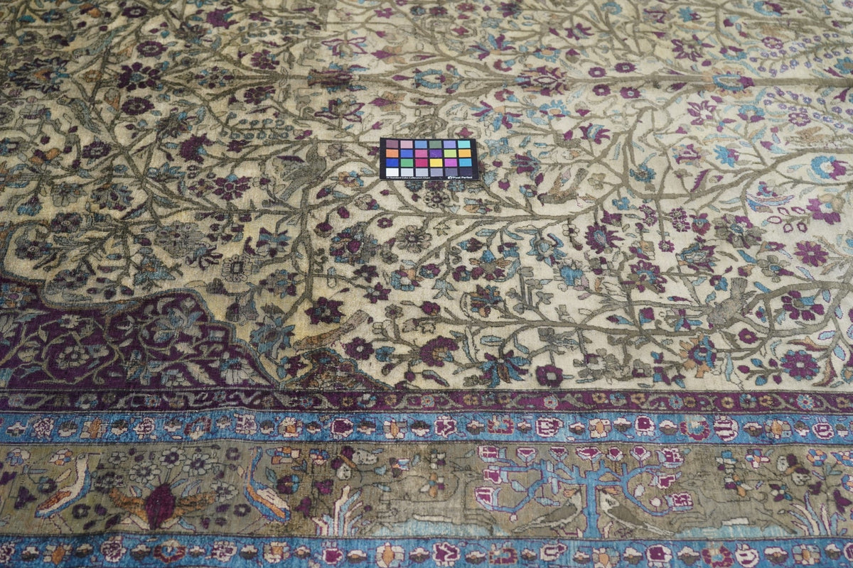 Extremely Fine Antique Silk Kashan Rug 6'6'' x 9'8''