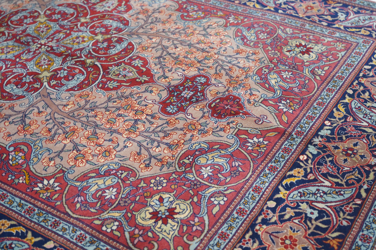 Extremely Fine Antique Tehran Wool Rug 4'7'' x 6'8''