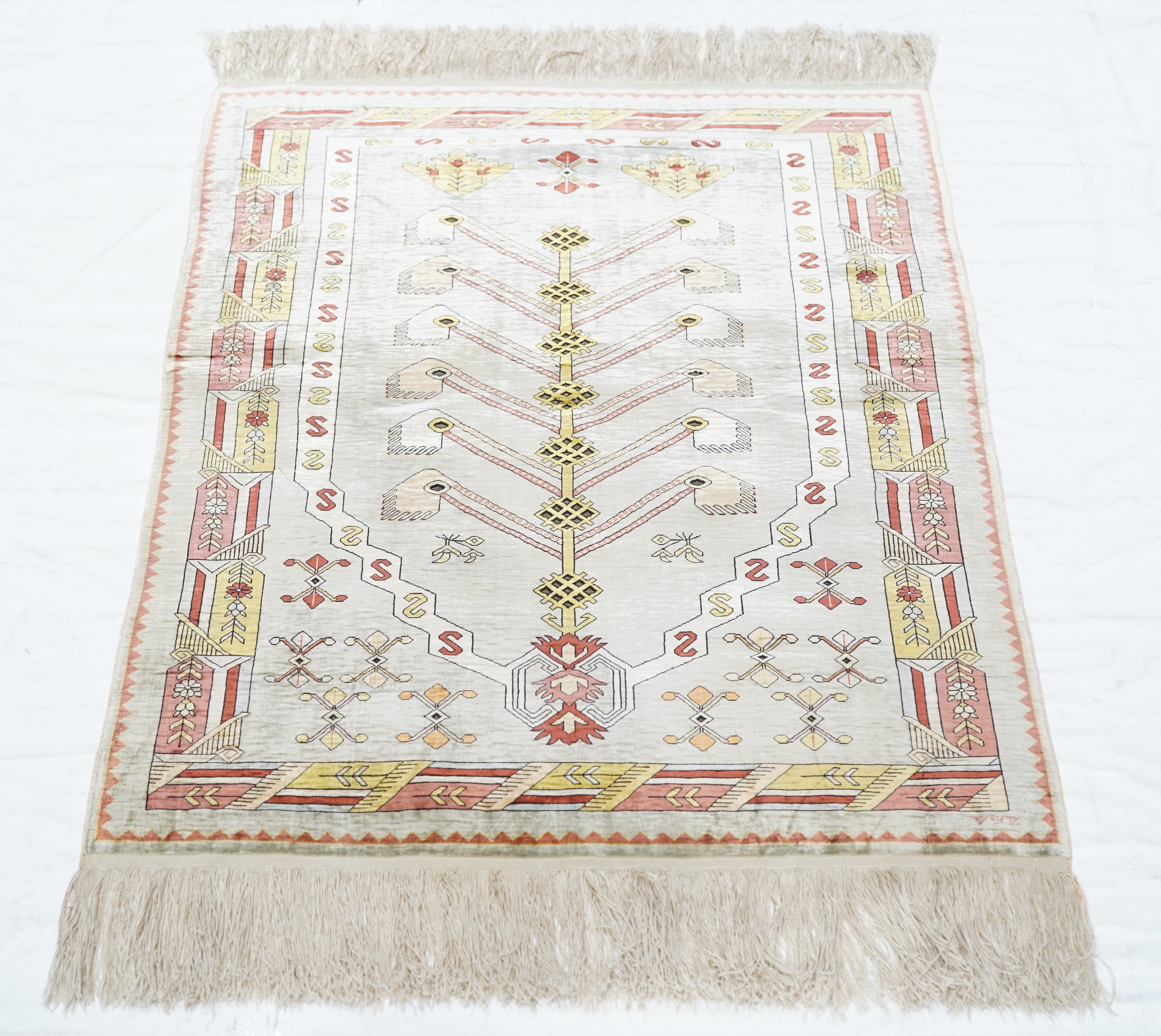 Extremely Fine Antique Silk Hereke Rug 2'6'' x 3'5''