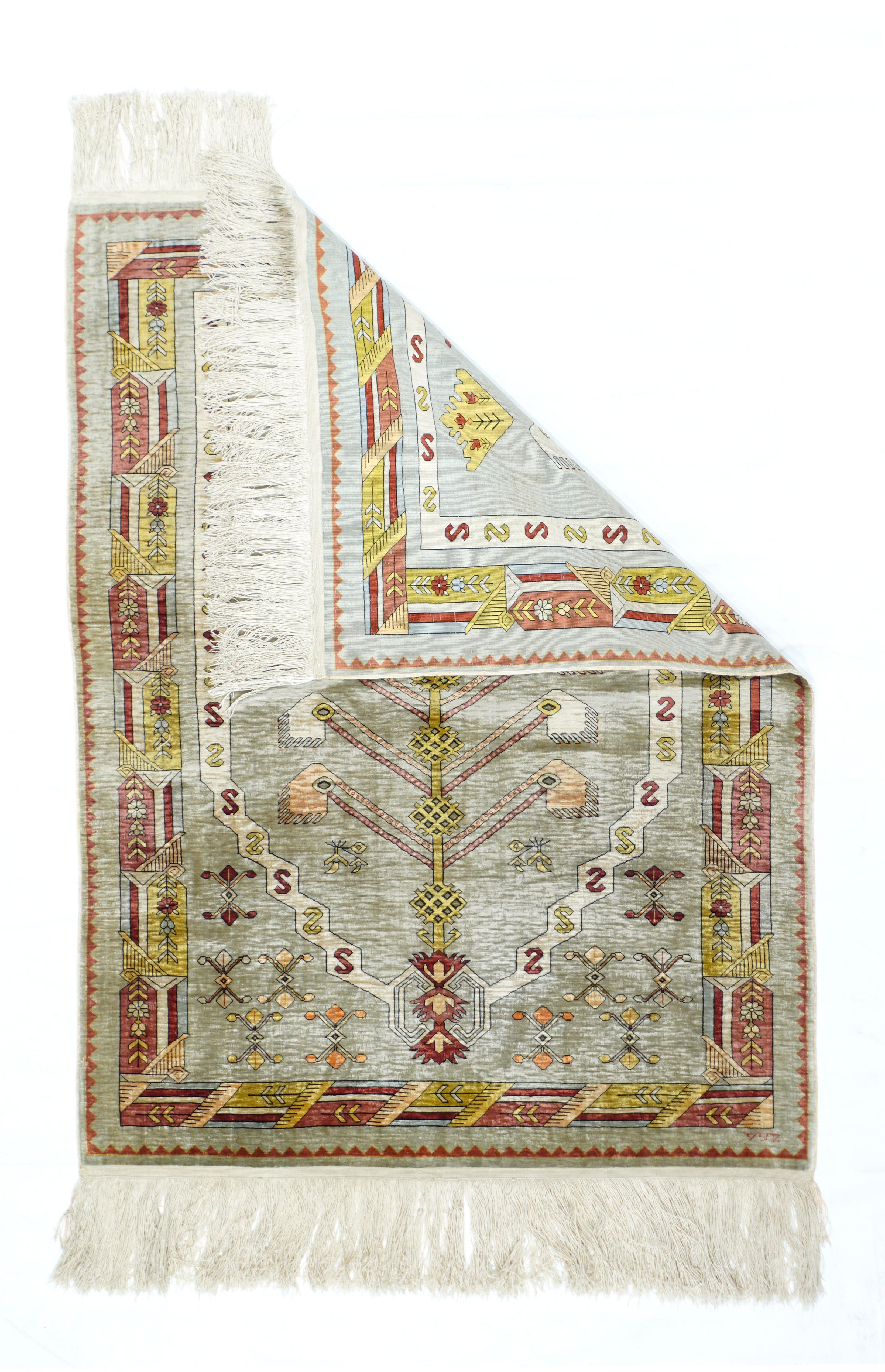 Extremely Fine Antique Silk Hereke Rug 2'6'' x 3'5''