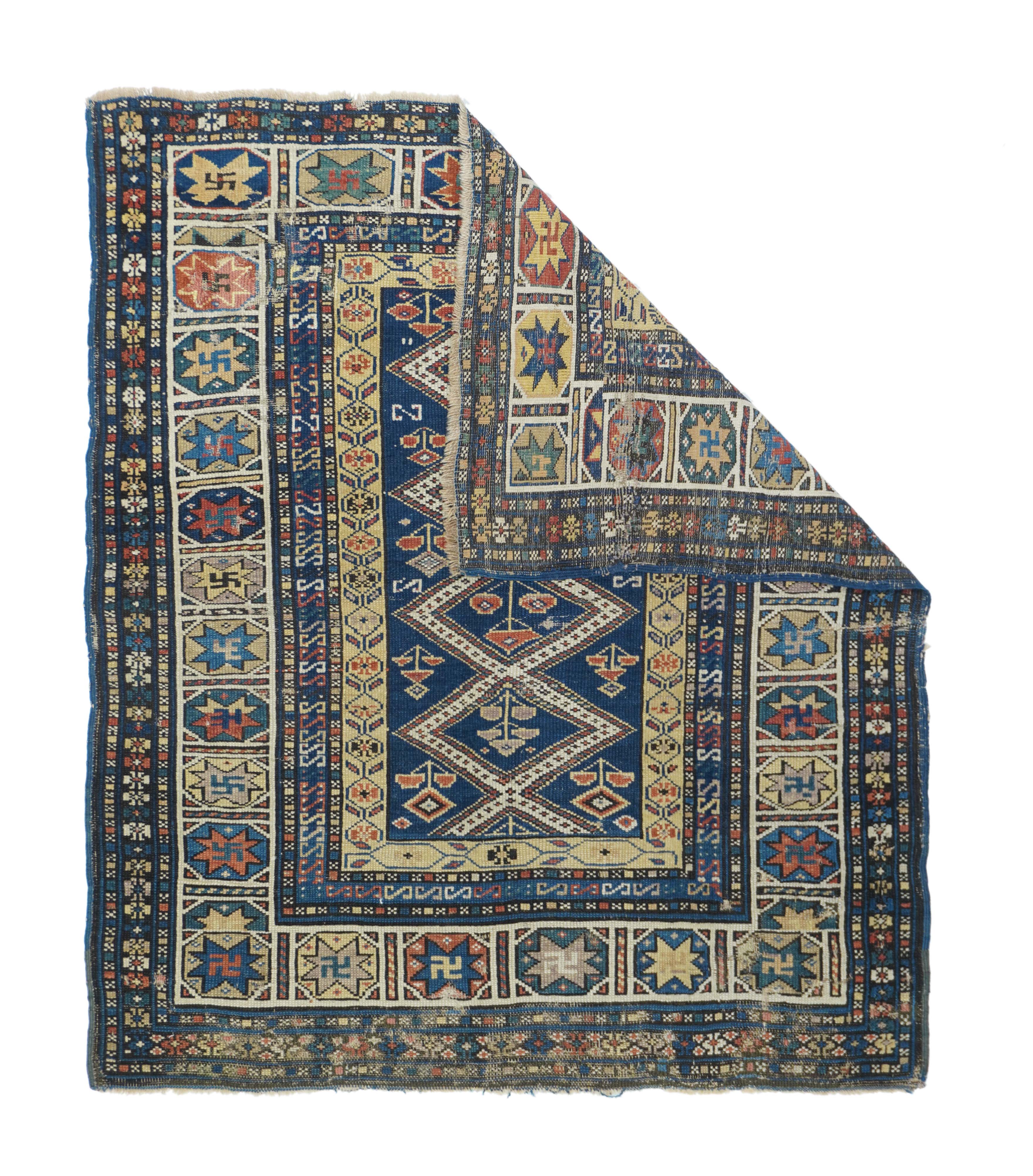 Antique Caucasian Shirvan Rug 3'3'' x 3'9''