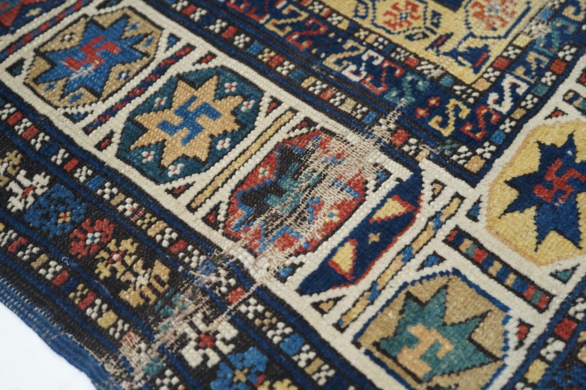 Antique Caucasian Shirvan Rug 3'3'' x 3'9''