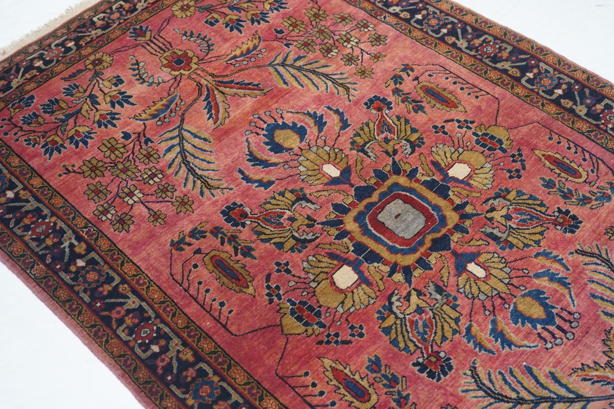 Fine Antique Mohajeran Sarouk Rug 4'3'' x 6'9''