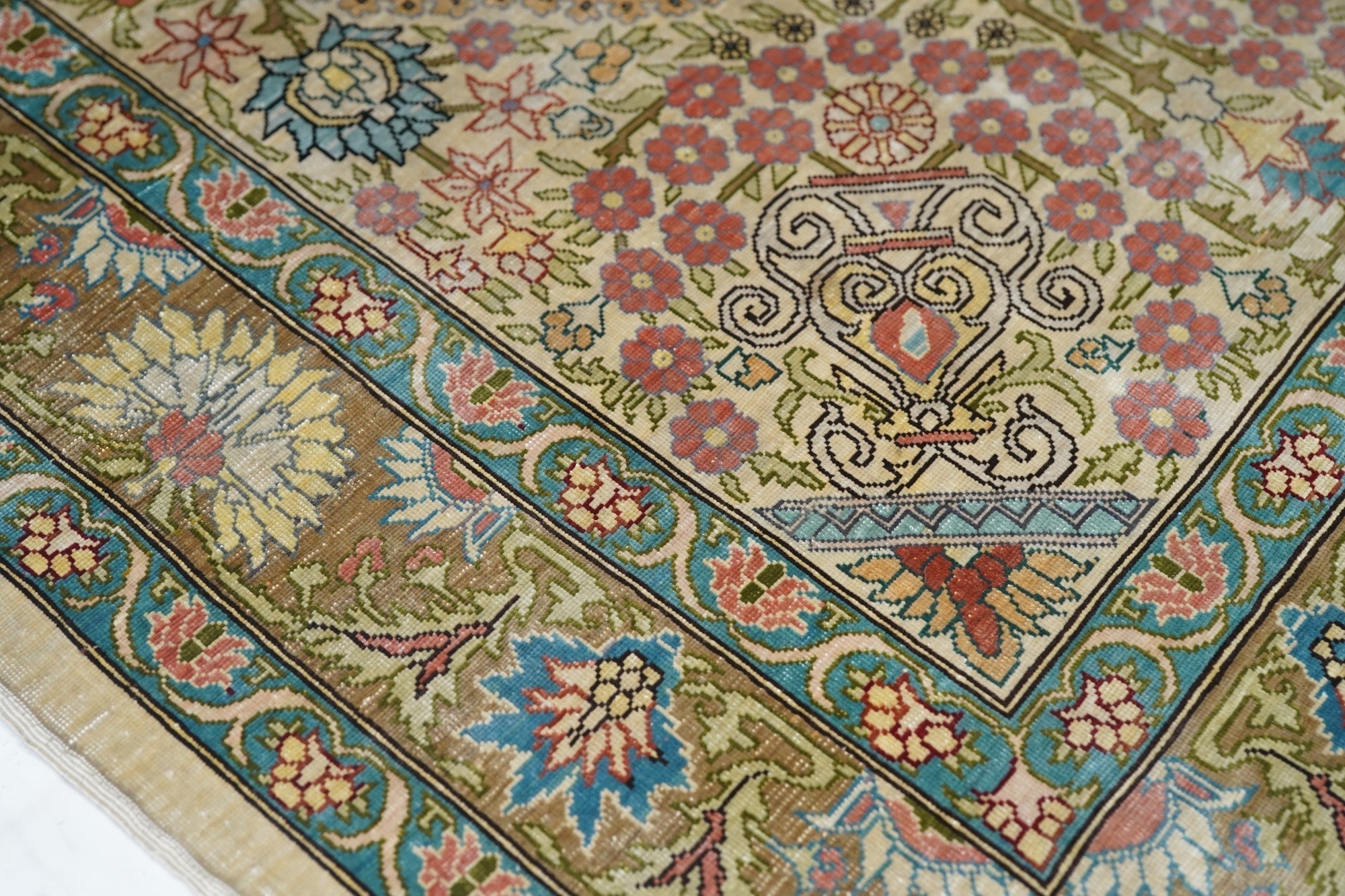 Extremely Fine Vintage Turkish Silk Hereke Rug 2'3'' x 3'3''