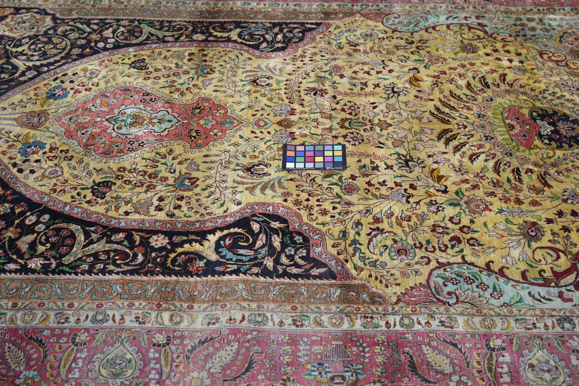 Extremely Fine Vintage Silk Tabriz Rug 6'0" x 8'3''