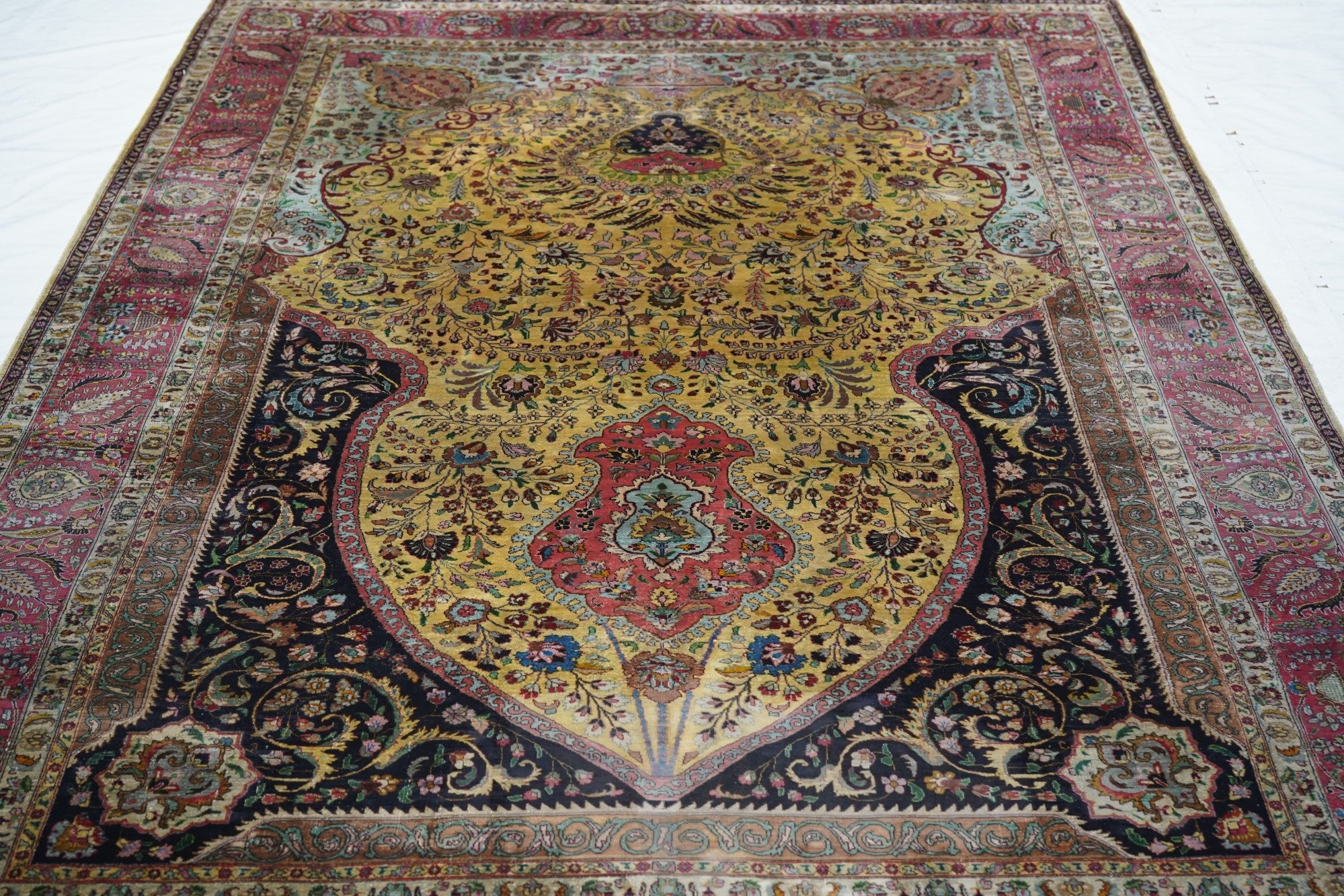 Extremely Fine Vintage Silk Tabriz Rug 6'0" x 8'3''