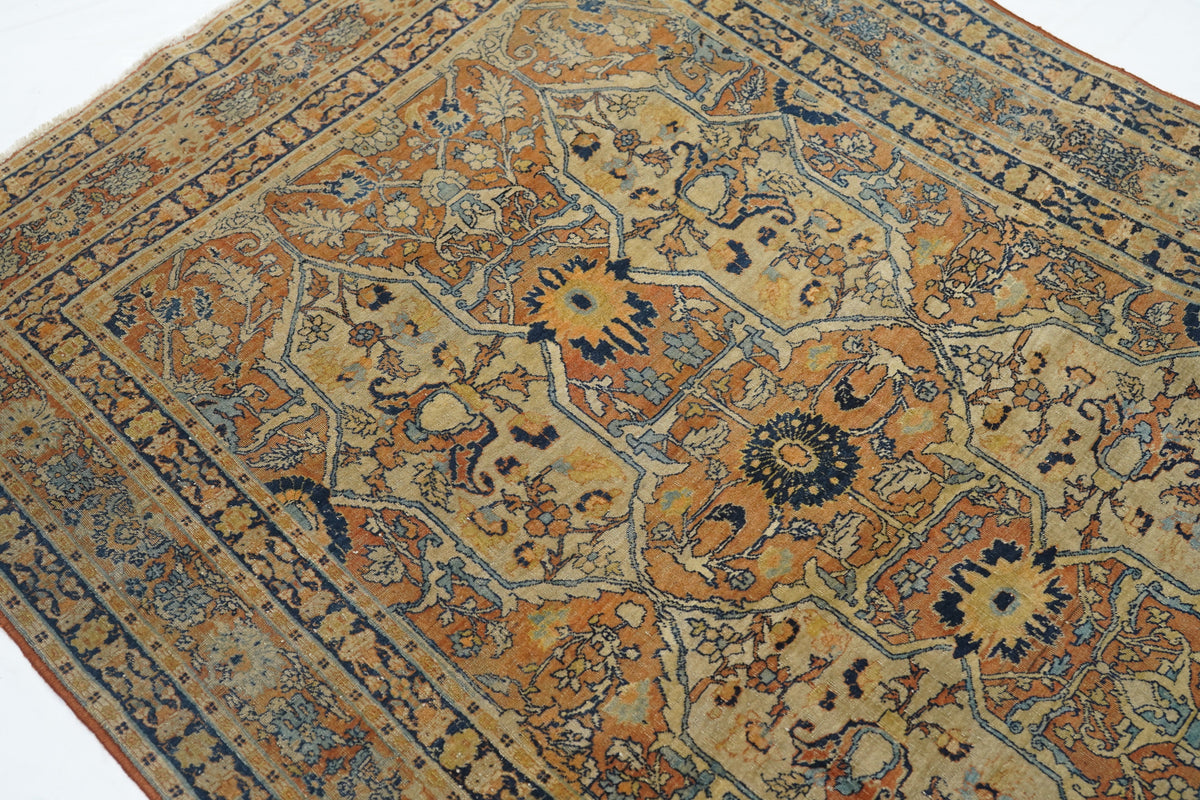 Antique Haji Jalili Tabriz Rug 4'3'' x 5'7''
