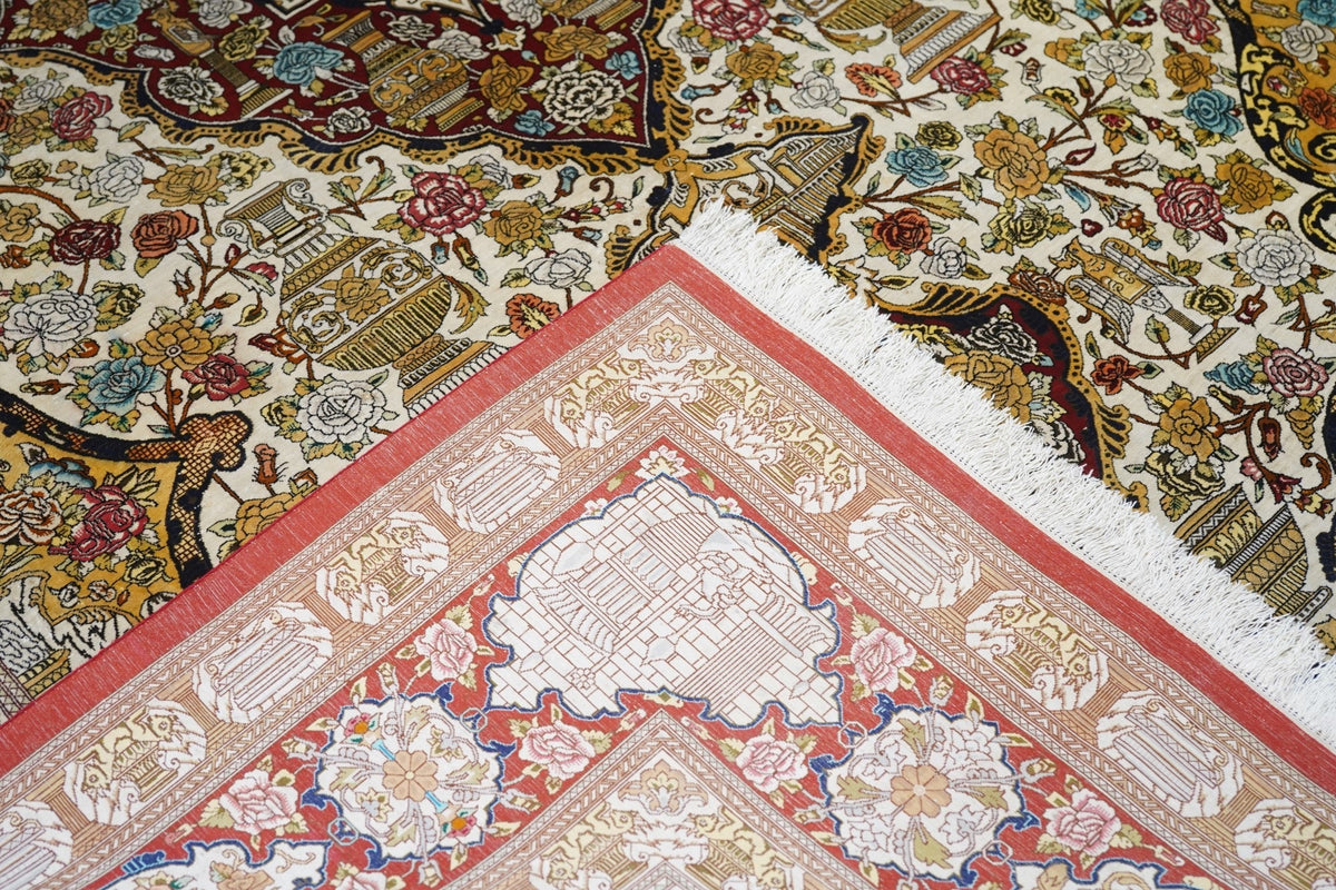Fine Silk Qum Rug 6'6'' x 9'10''