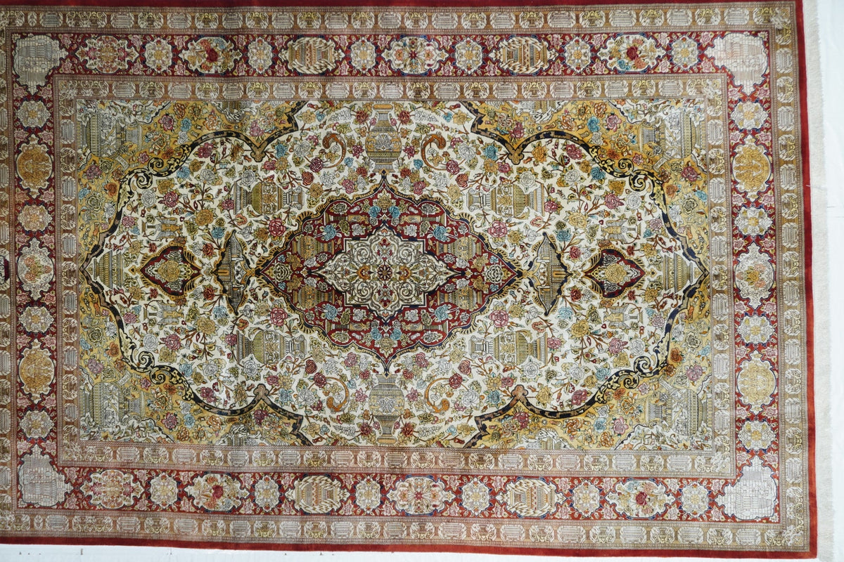 Fine Silk Qum Rug 6'6'' x 9'10''