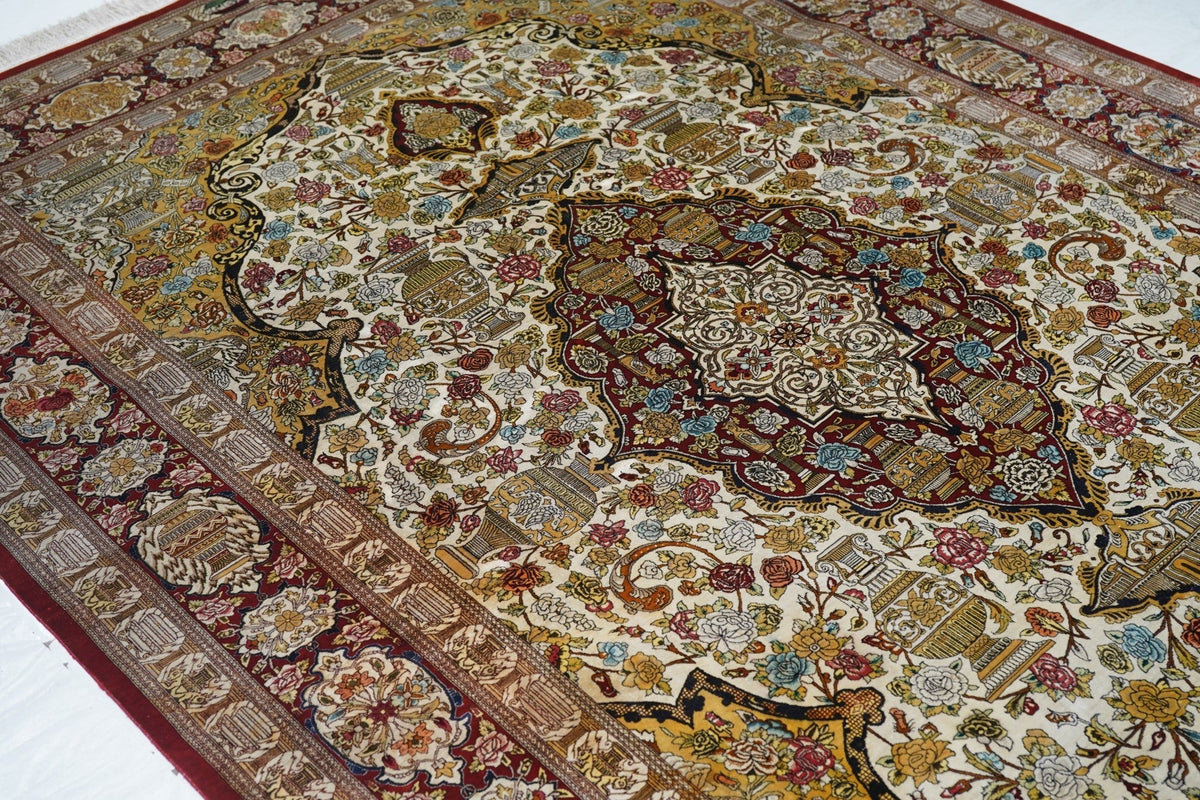Fine Silk Qum Rug 6'6'' x 9'10''