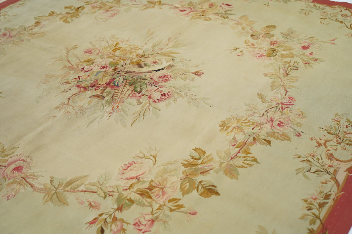 Antique Aubusson Rug 5'0'' x 5'0''