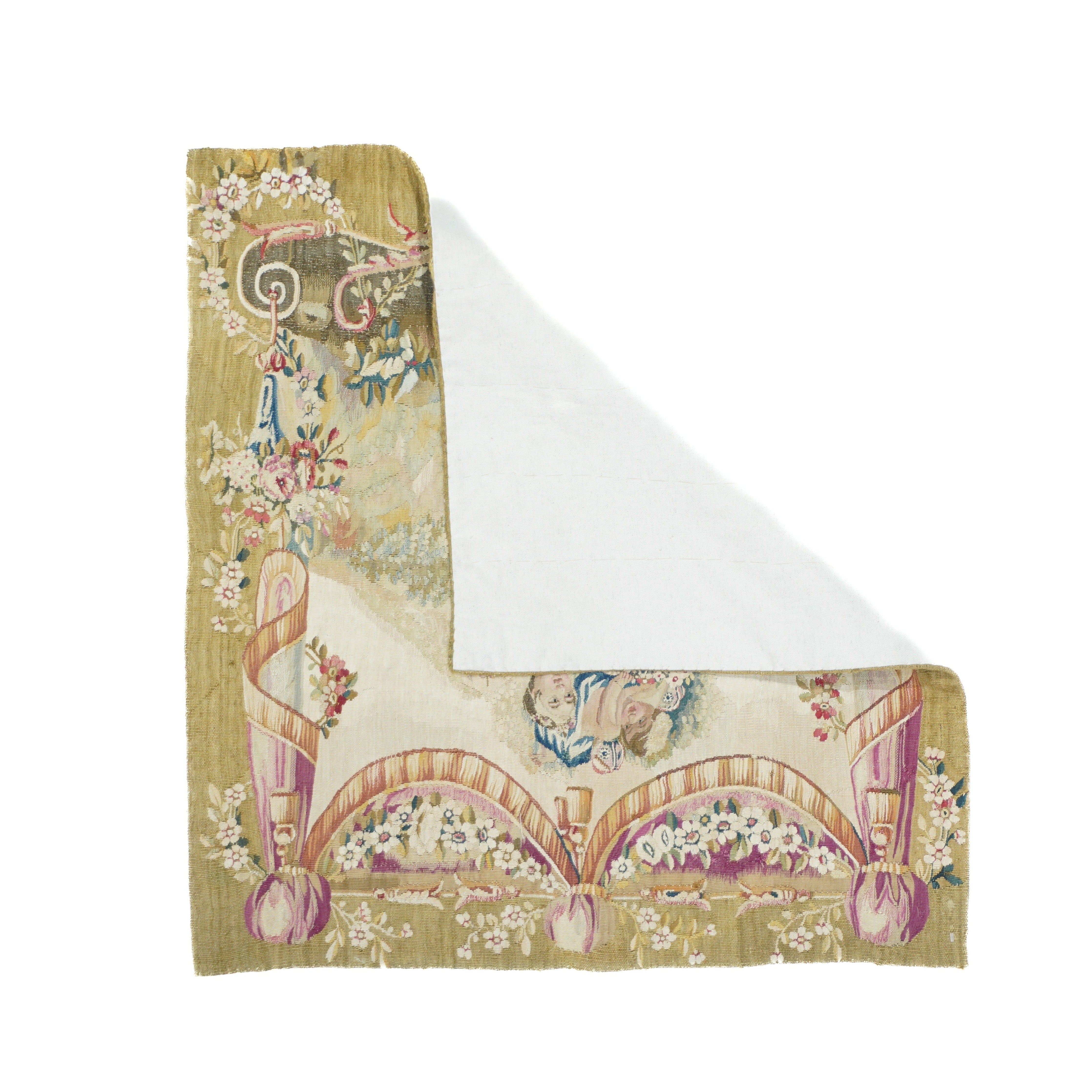 Antique Aubusson Design Tapestry 2'7'' x 2'9''