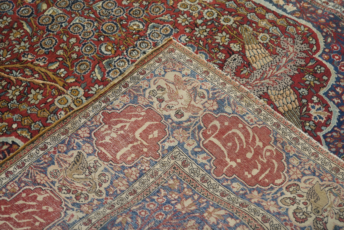 Antique Mohtasham Kashan Rug 4'6'' x 6'10''