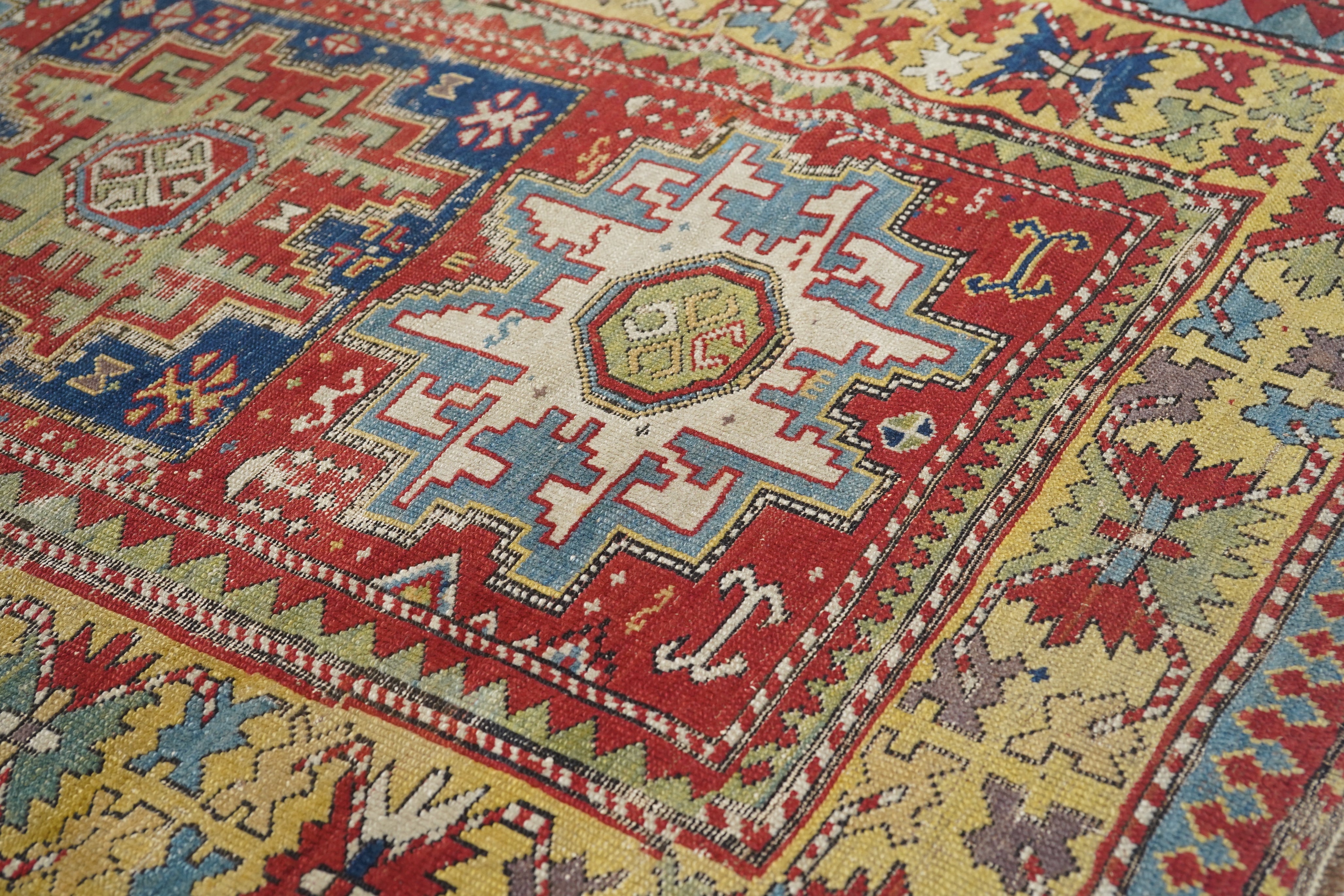 Antique Caucasian Lezgi Rug 4'0'' x 6'9''