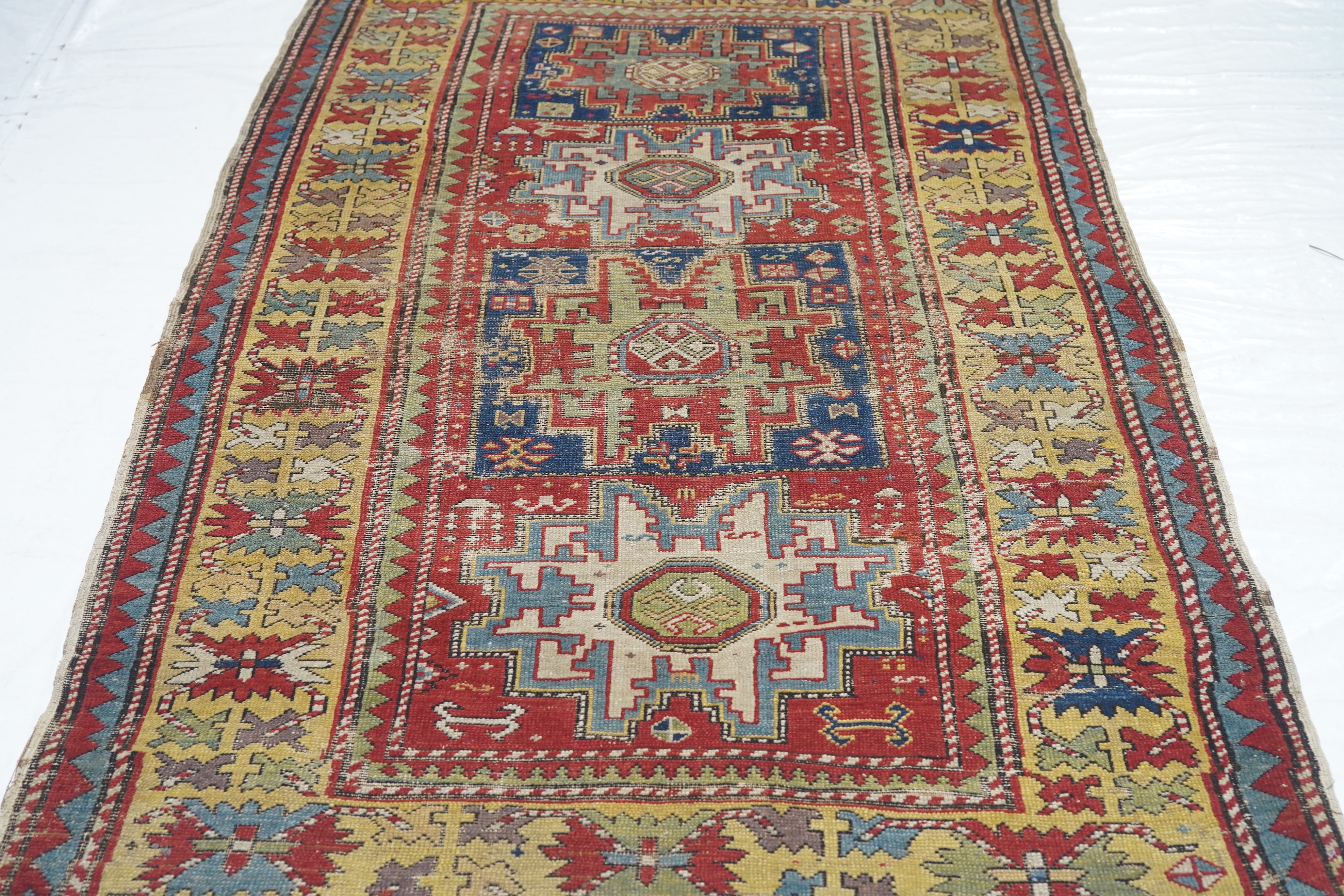 Antique Caucasian Lezgi Rug 4'0'' x 6'9''