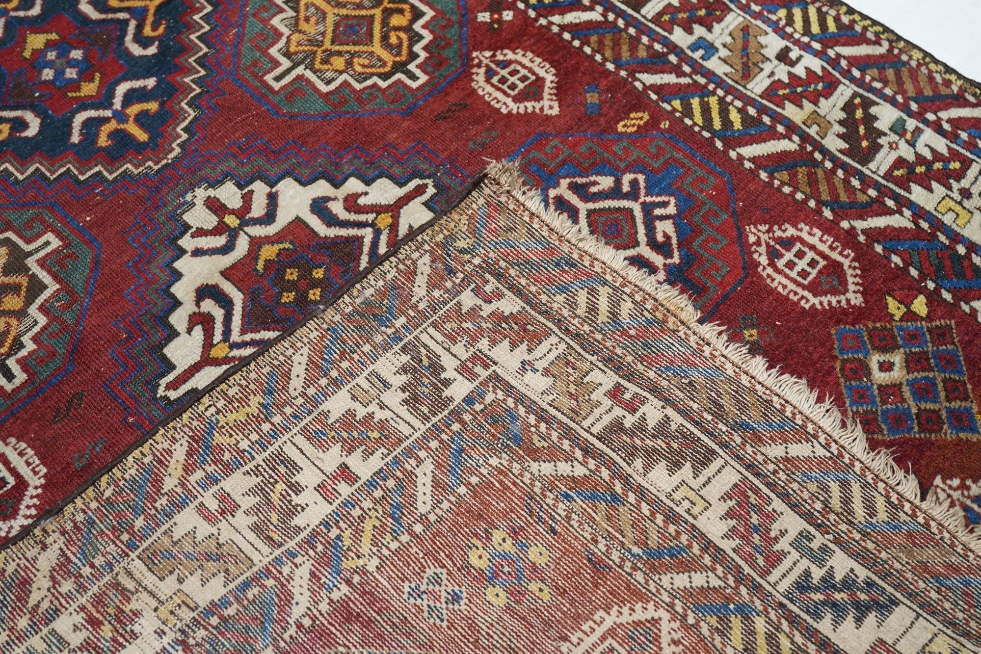 Antique Caucasian Kuba Runner 4'2'' x 12'6''