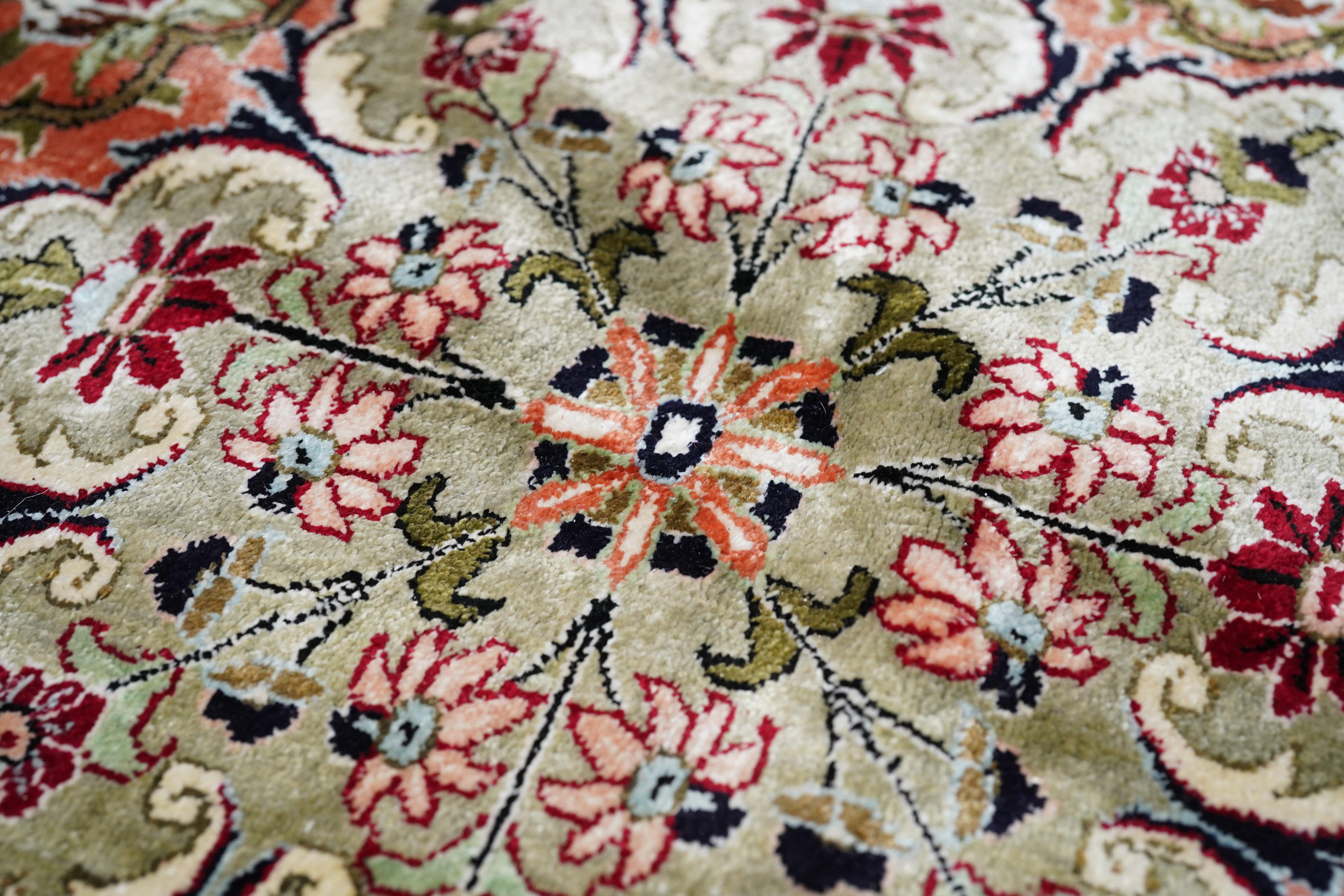 Extremely Fine Silk Qum Vintage Rug 10' 0" x 10'0"