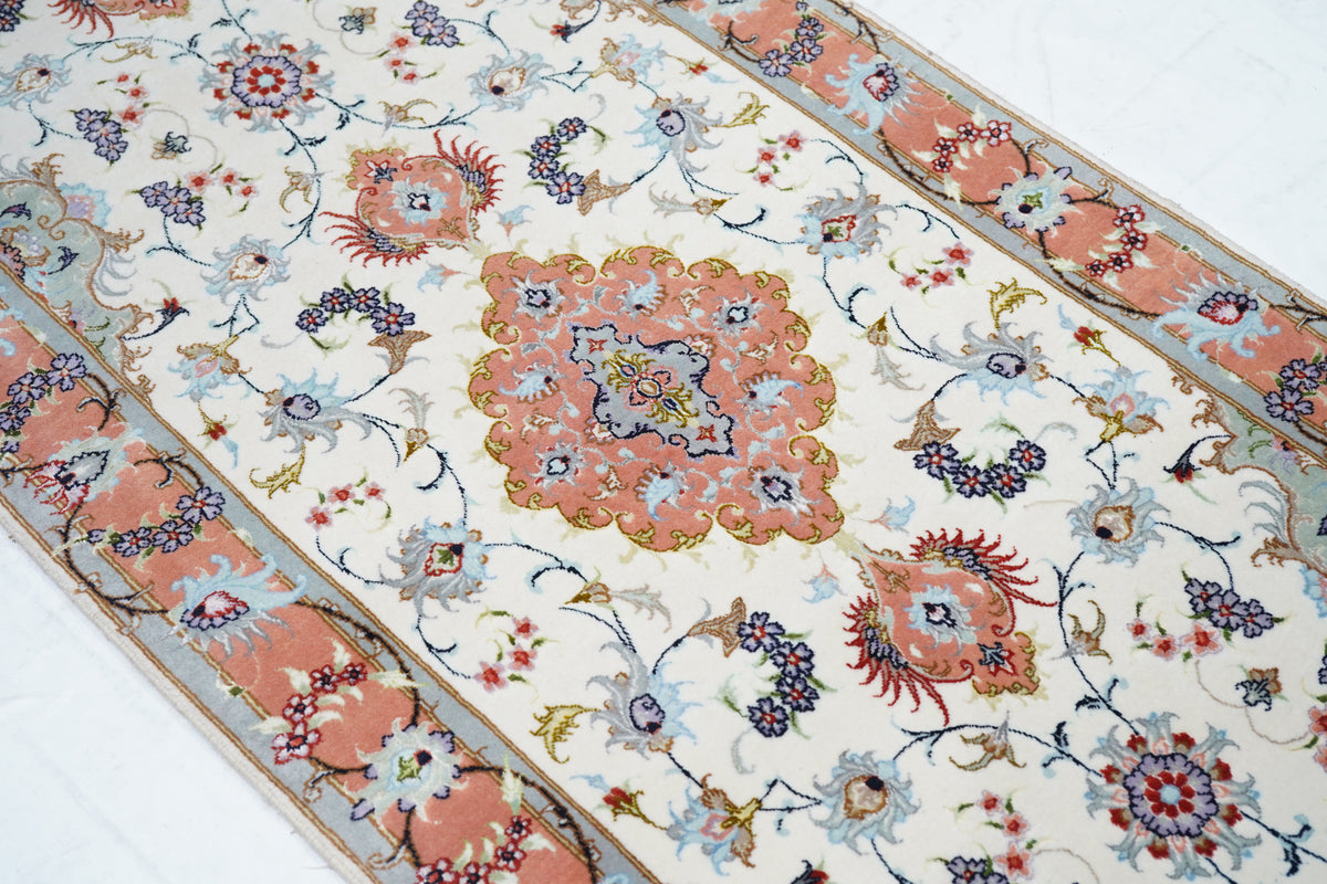 Extremely Fine Tabriz Woven by the Artist Master Weaver. Wool & Silk Runner 2'9'' x 13'4''