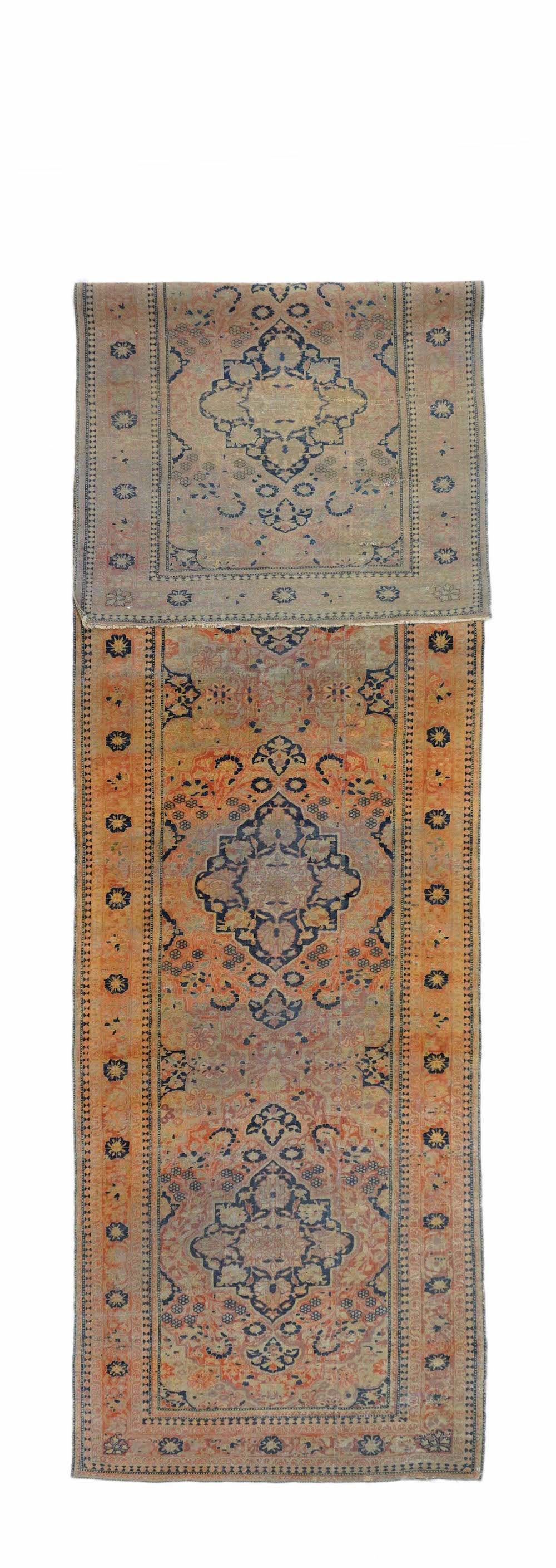 Antique Mohtasham Kashan Runner 3'1'' x 12'10''
