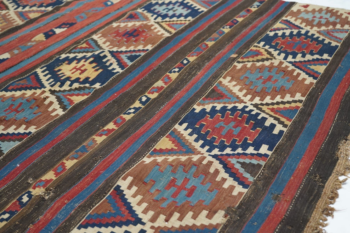 Antique Caucasian Kilim Rug 5'9'' x 10'5''