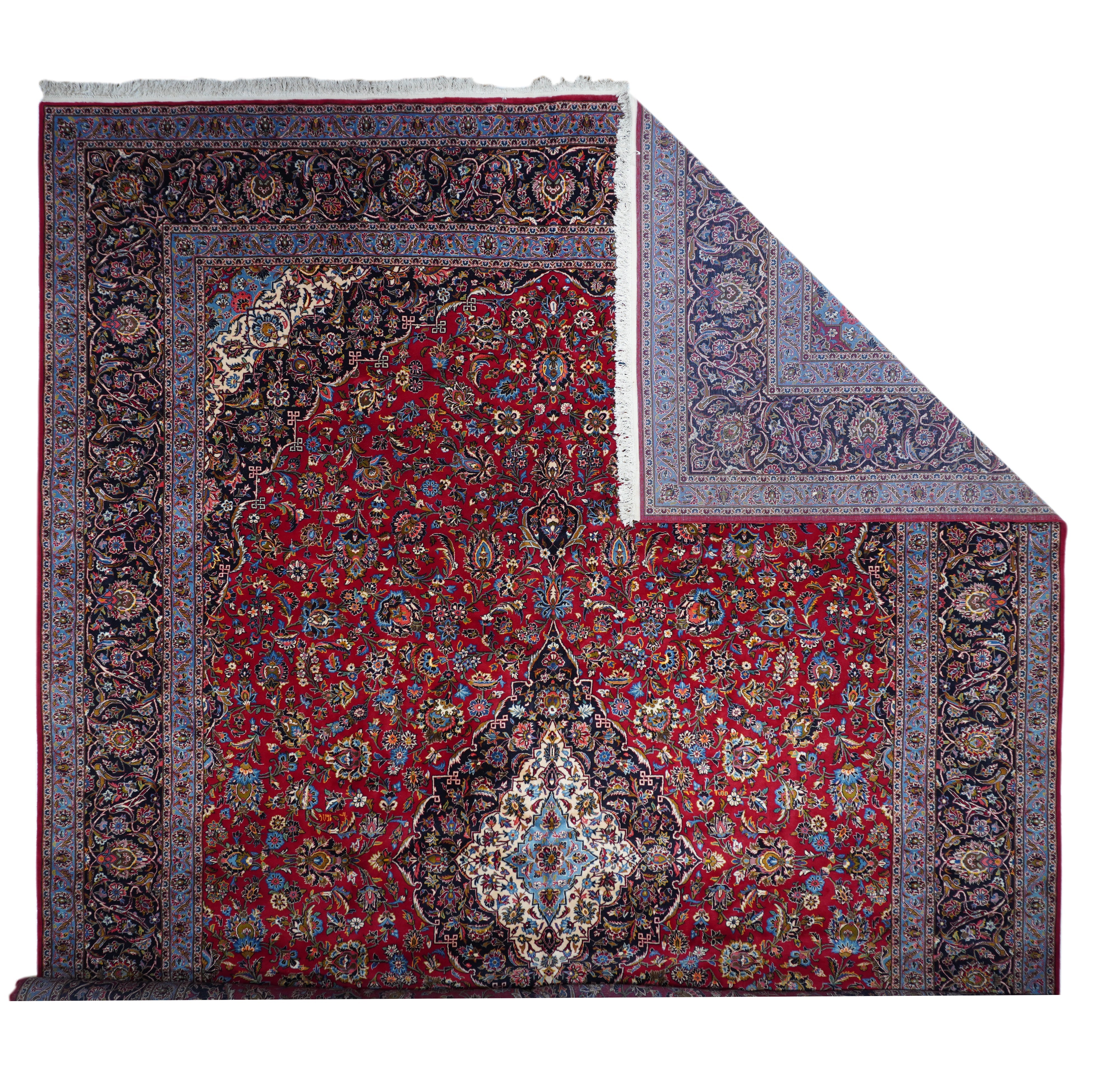 Vintage Kashan Rug 12' 9" x 19' 3''
