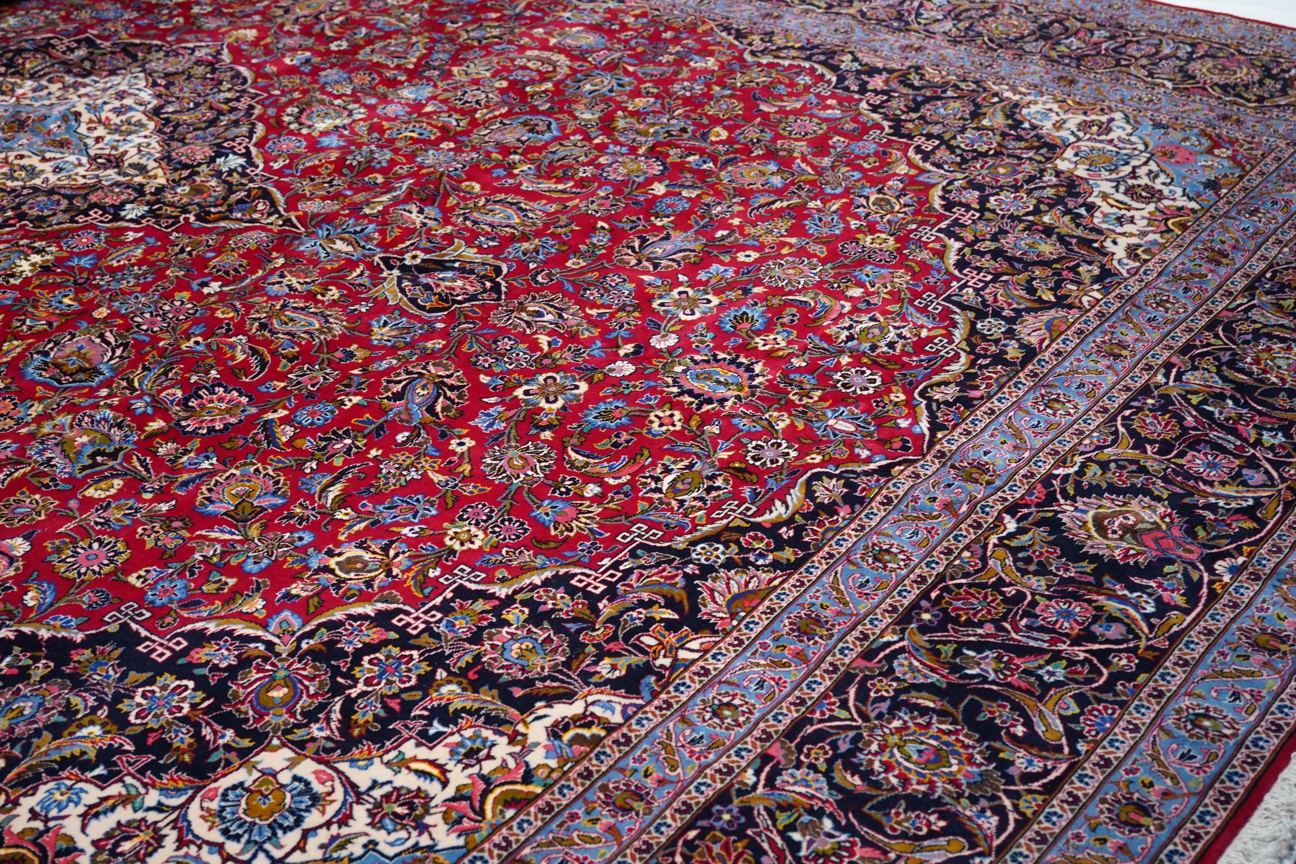 Vintage Kashan Rug 12' 9" x 19' 3''