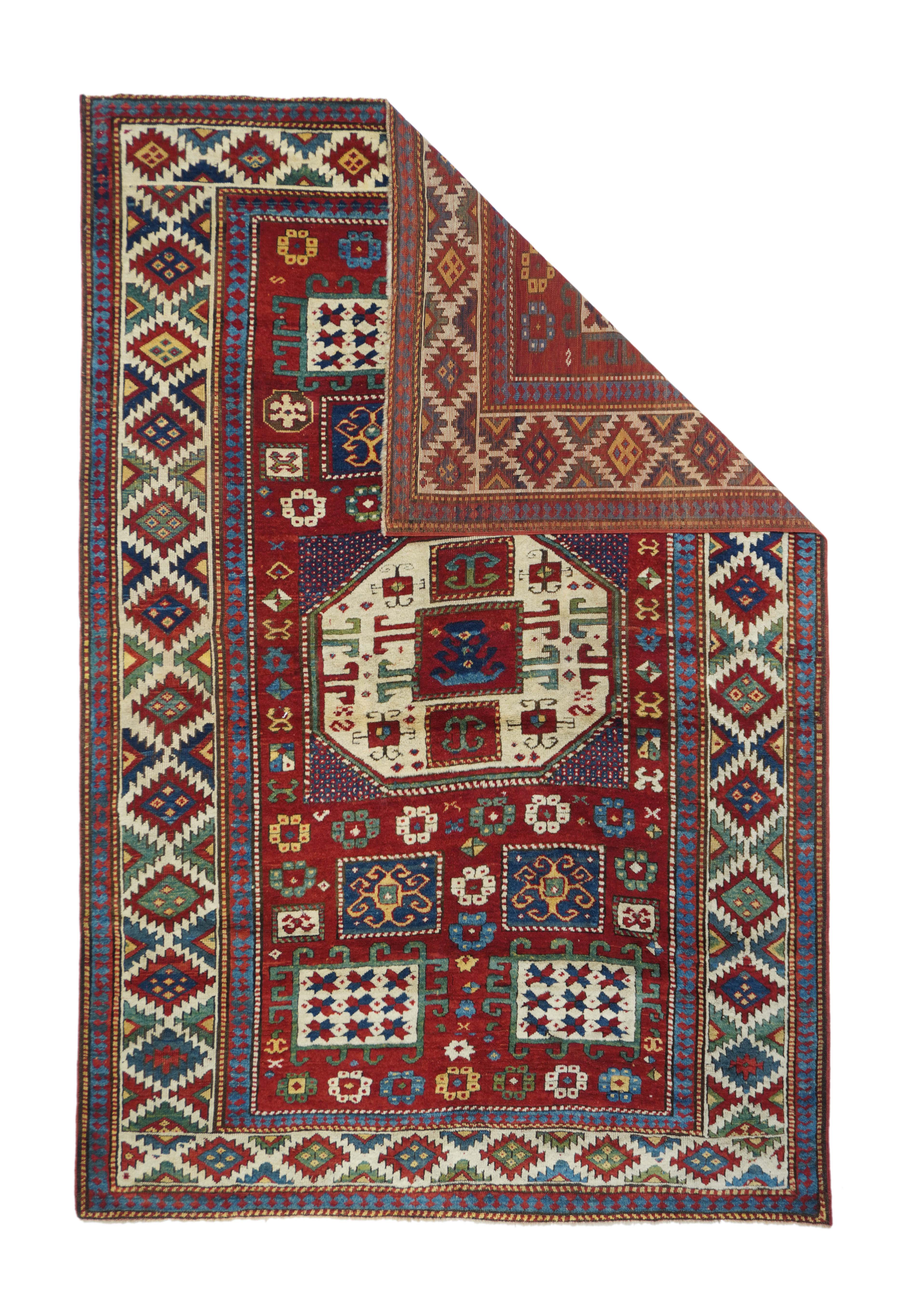 Antique Caucasian Kazak Rug 5' 3'' x 8' 0"