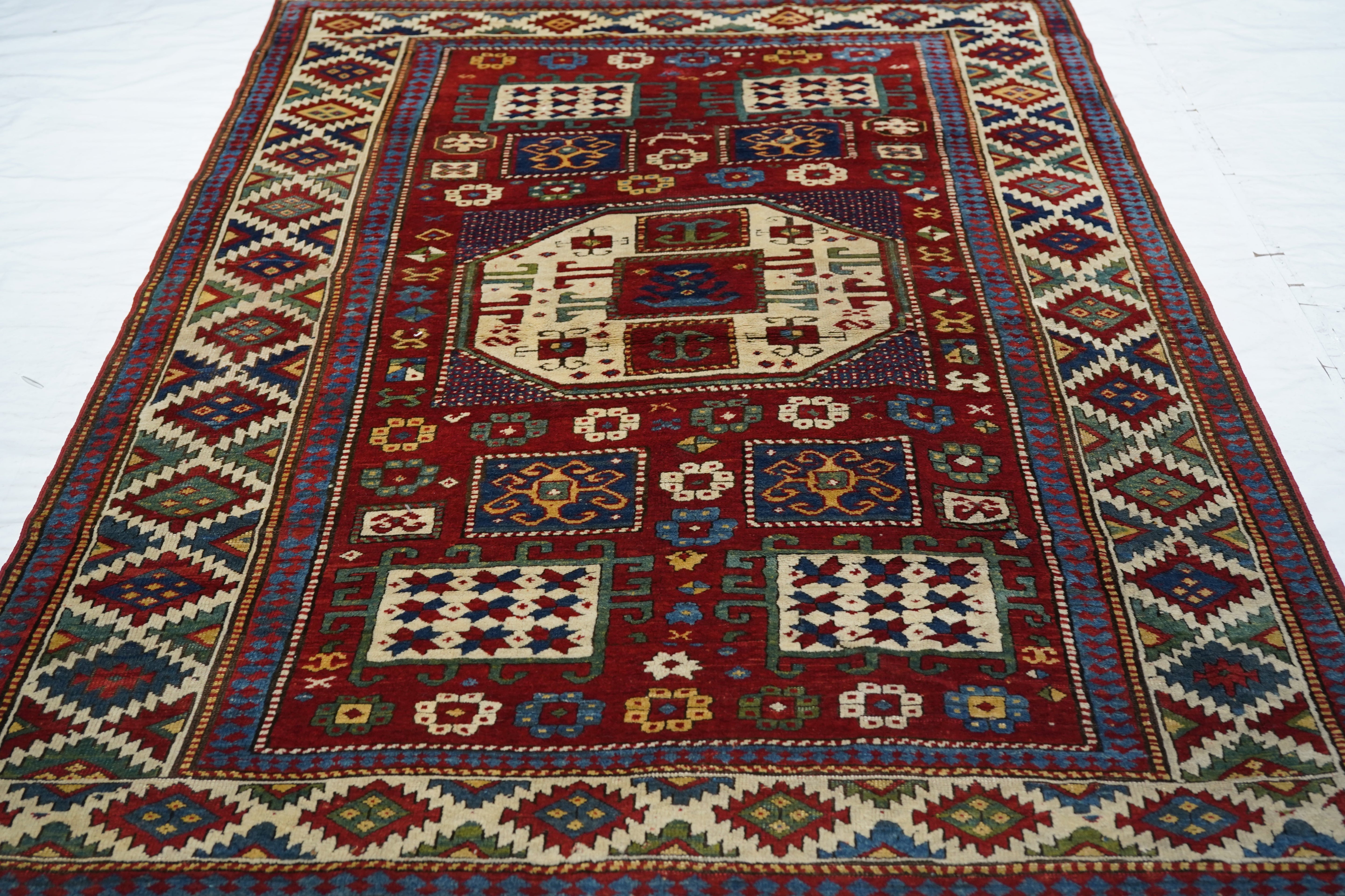 Antique Caucasian Kazak Rug 5' 3'' x 8' 0"