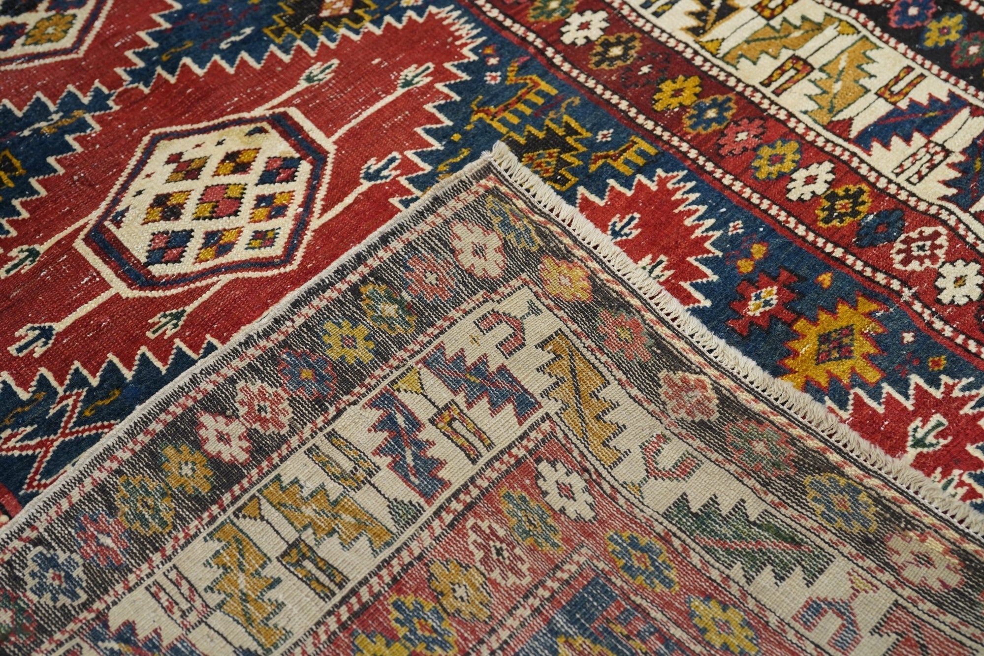 Antique Caucasian Kuba Rug 3'8'' x 5'0"